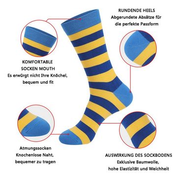 GelldG Freizeitsocken Lustigen Herren Socken Bunte Gemusterte Baumwolle