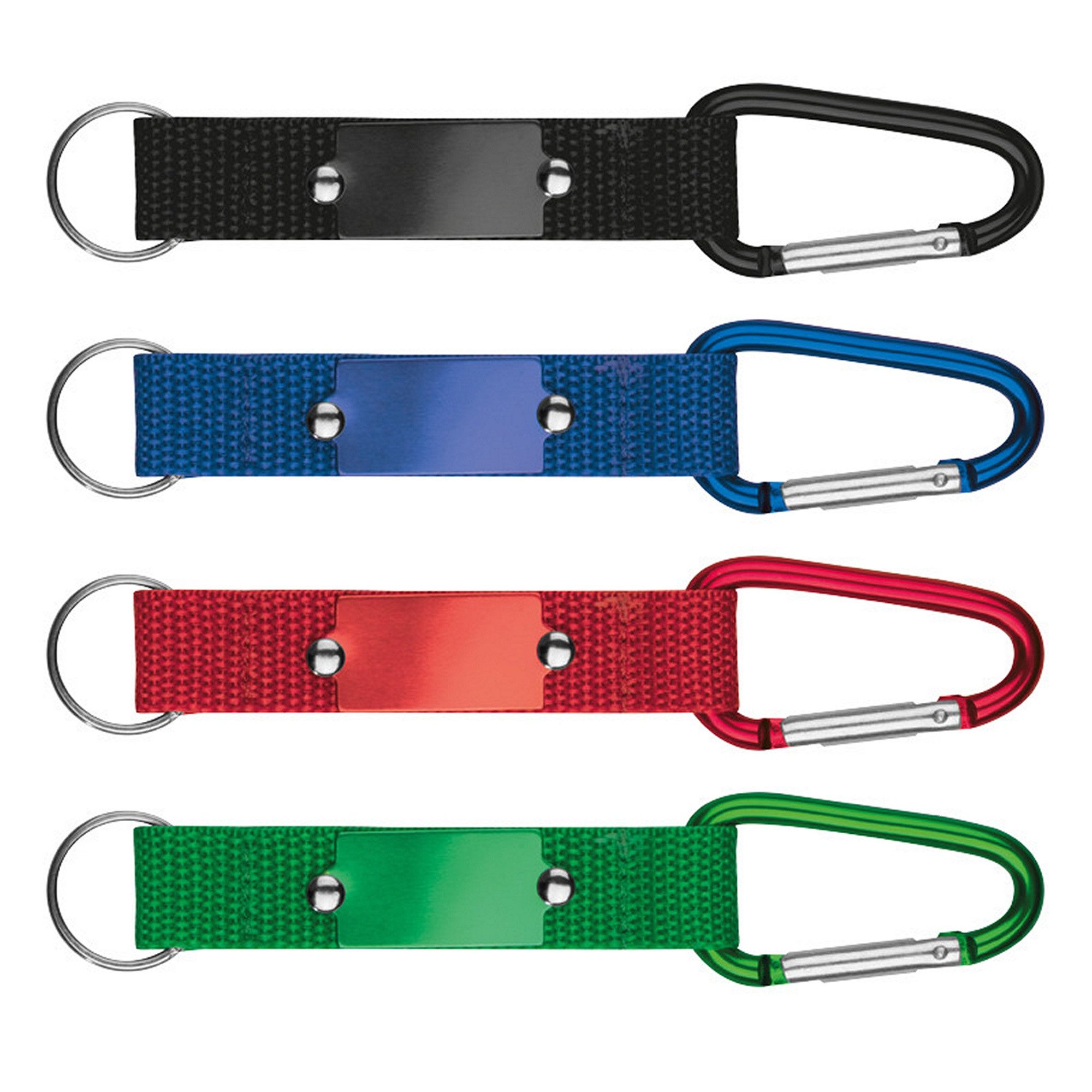 Schlüsselanhänger 4x Schlüsselanhänger mit Karabiner / Farbe: je 1x schwarz, blau, rot u