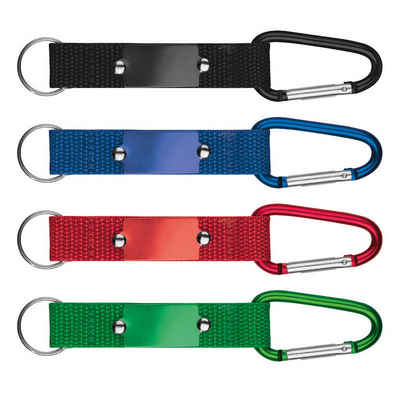Livepac Office Schlüsselanhänger 4x Schlüsselanhänger mit Karabiner / Farbe: je 1x schwarz, blau, rot u