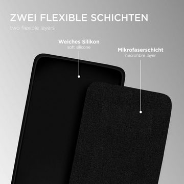 ONEFLOW Handyhülle Soft Case, Hülle aus Silikon, Schutzhülle Bumper, Backcover abdeckung, Silicon Handytasche, Silikonhülle, Schutz Cover, weiche Handyhülle - matt Schwarz