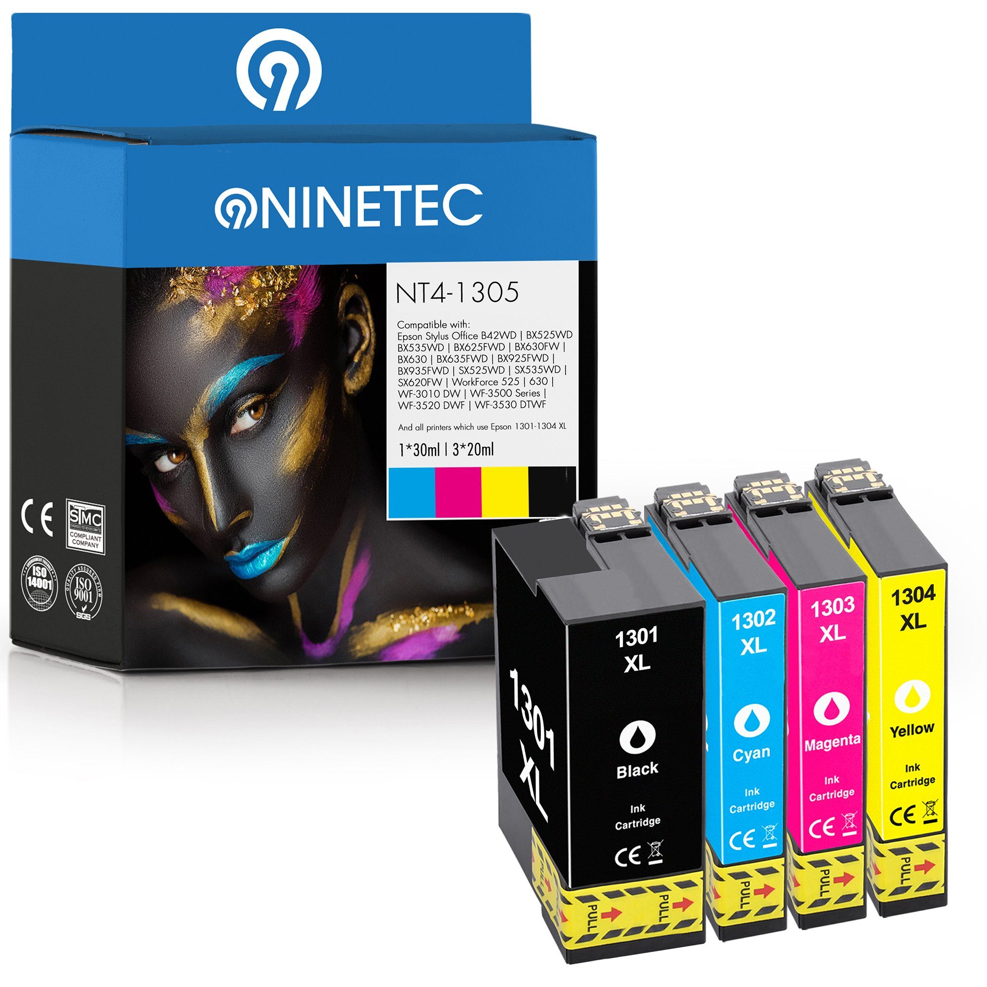 NINETEC »4er Set ersetzt Epson T1301-T1304« Tintenpatrone online kaufen |  OTTO