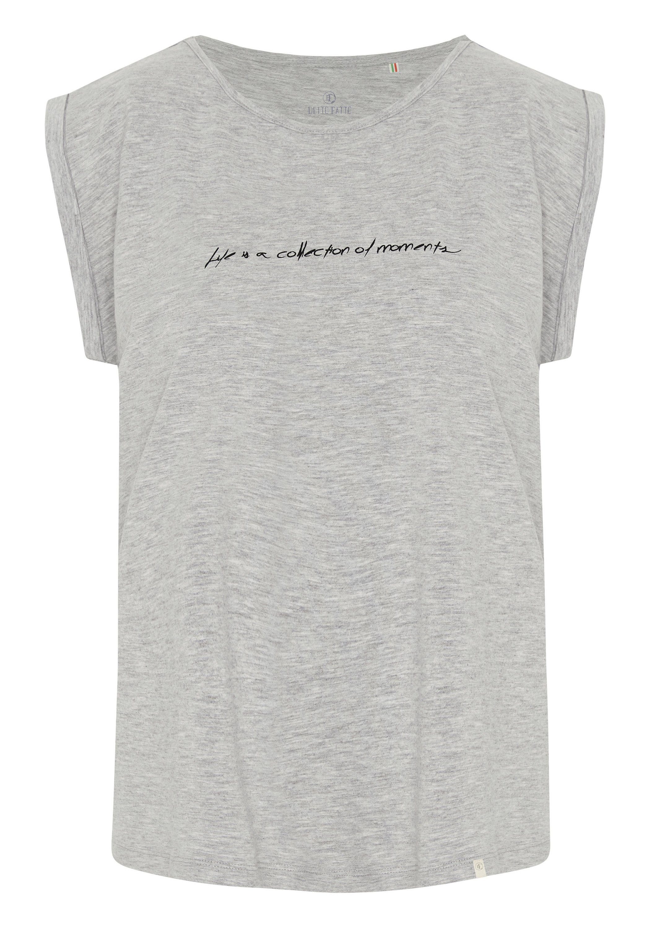 Detto Fatto Print-Shirt mit zartem Schriftzug günstig online kaufen