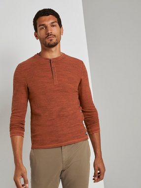 TOM TAILOR T-Shirt Henley-Langarmshirt mit Waffelstruktur