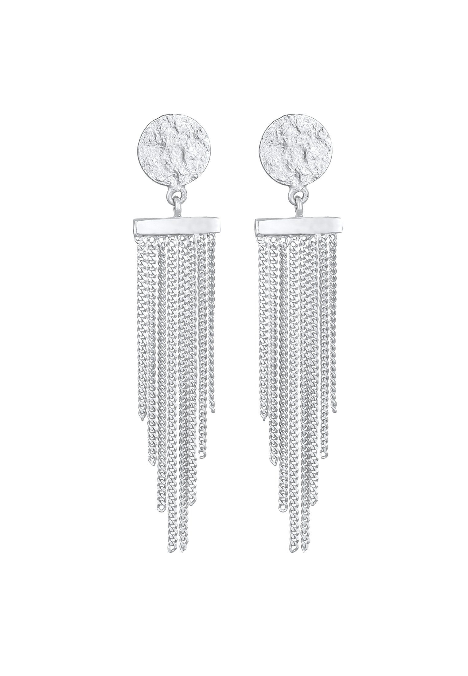 Elli Paar Ohrstecker Stecker Plättchen Ketten Look Stylisch 925 Silber, Plä günstig online kaufen