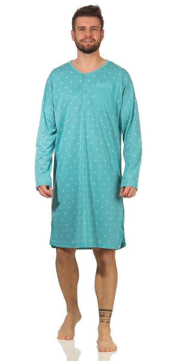 Nachthemd Herren Nachthemd langarm Sleepshirt; M L XL 2XL