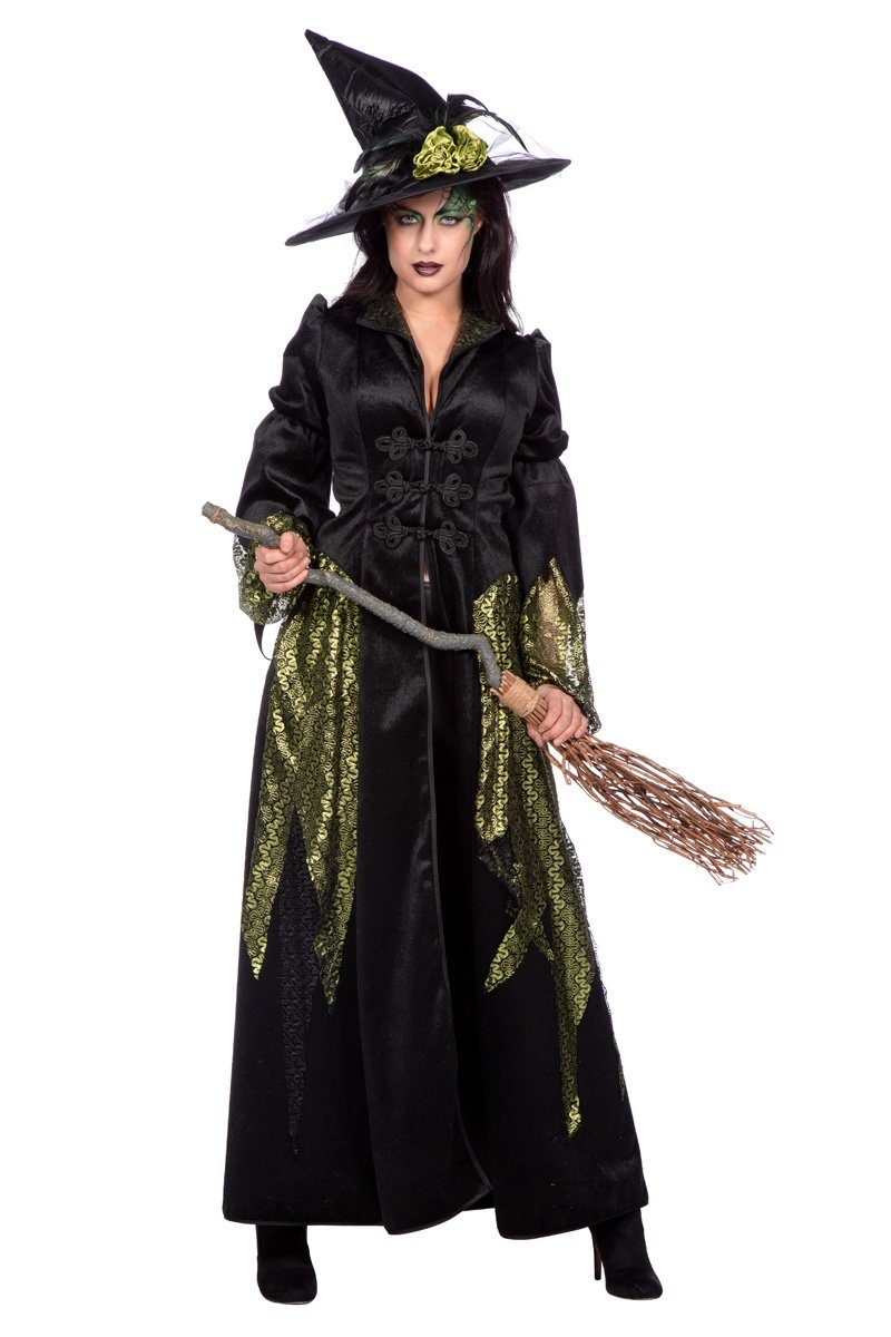 Wilbers Monster-Kostüm »Damen Kostüm Halloween Hexenkleid - Gr. 36 -56  -Hexe Kleid in Schwarz-Grün lang -«