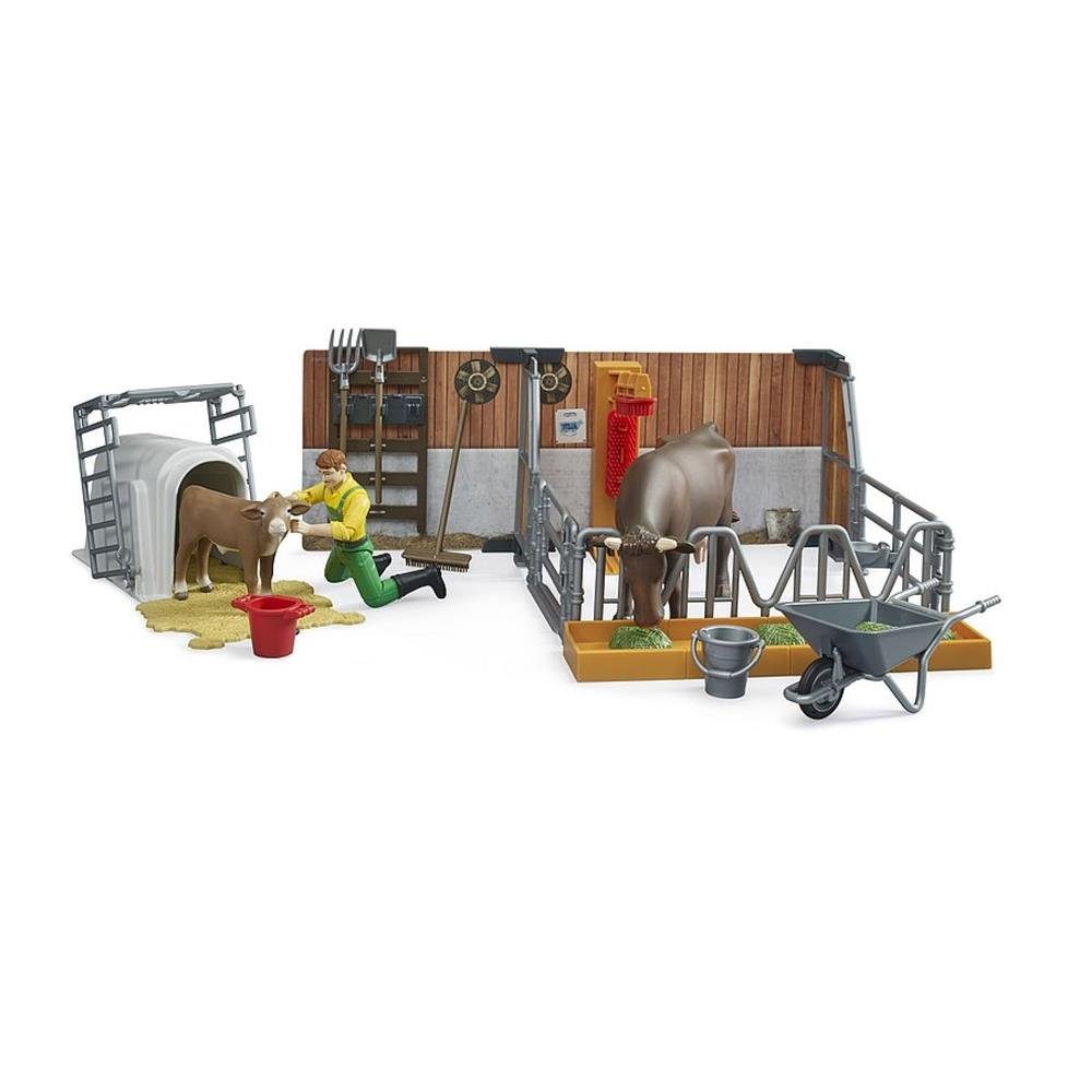 Bruder® Spielfigur bworld 62611 Kuh- und Kälberstall mit Landwirt, Tierfigu günstig online kaufen