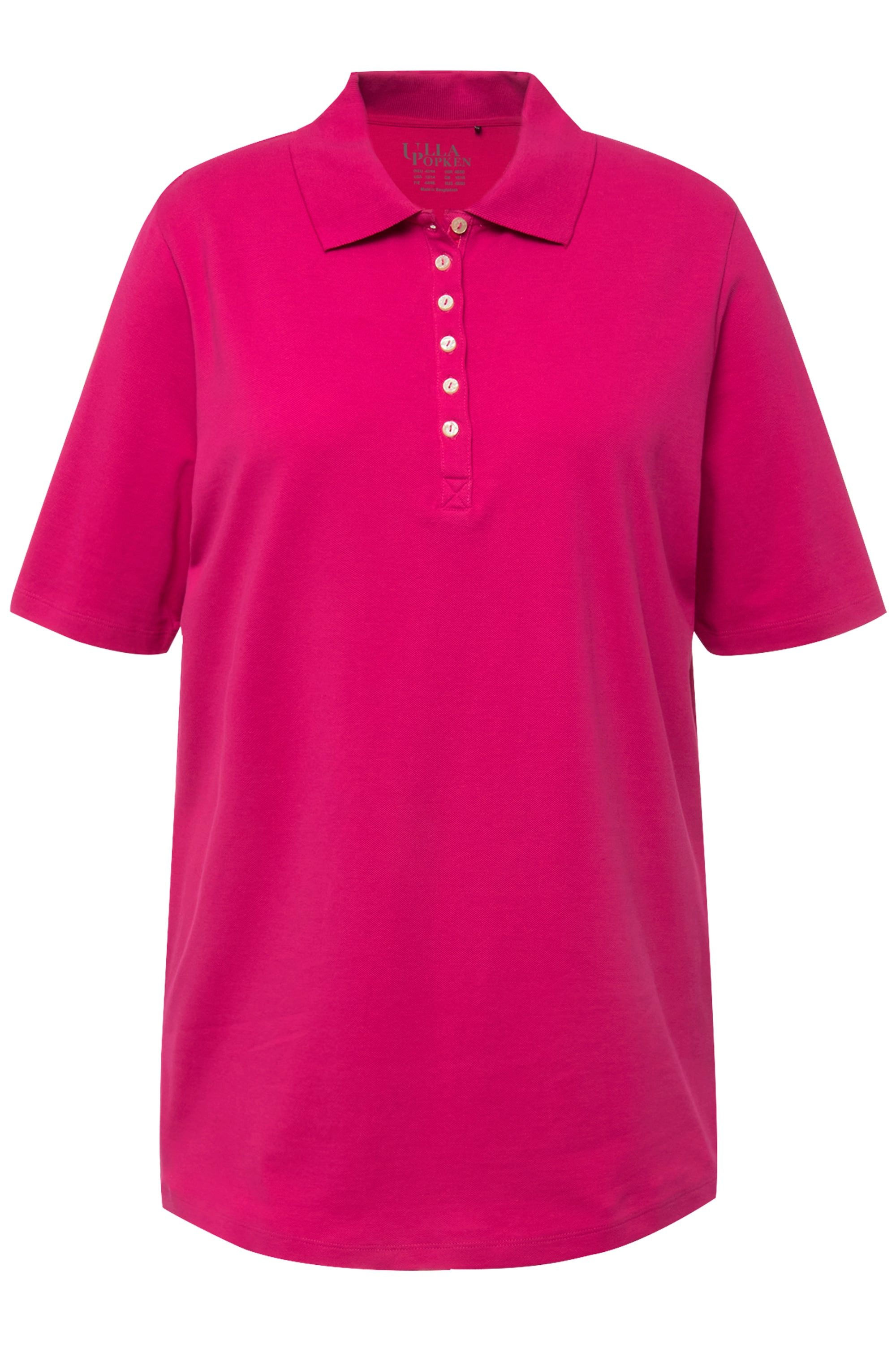 Ulla Popken T-Shirt Poloshirt Piqué Polokragen günstig online kaufen