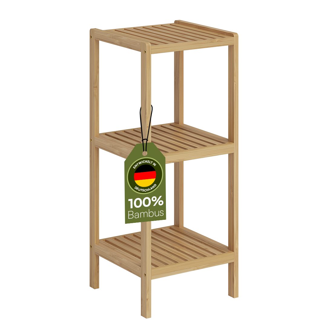 Bellamio Badregal Newa aus Bambus, 3 Ebenen, natürliches Standregal lackier günstig online kaufen