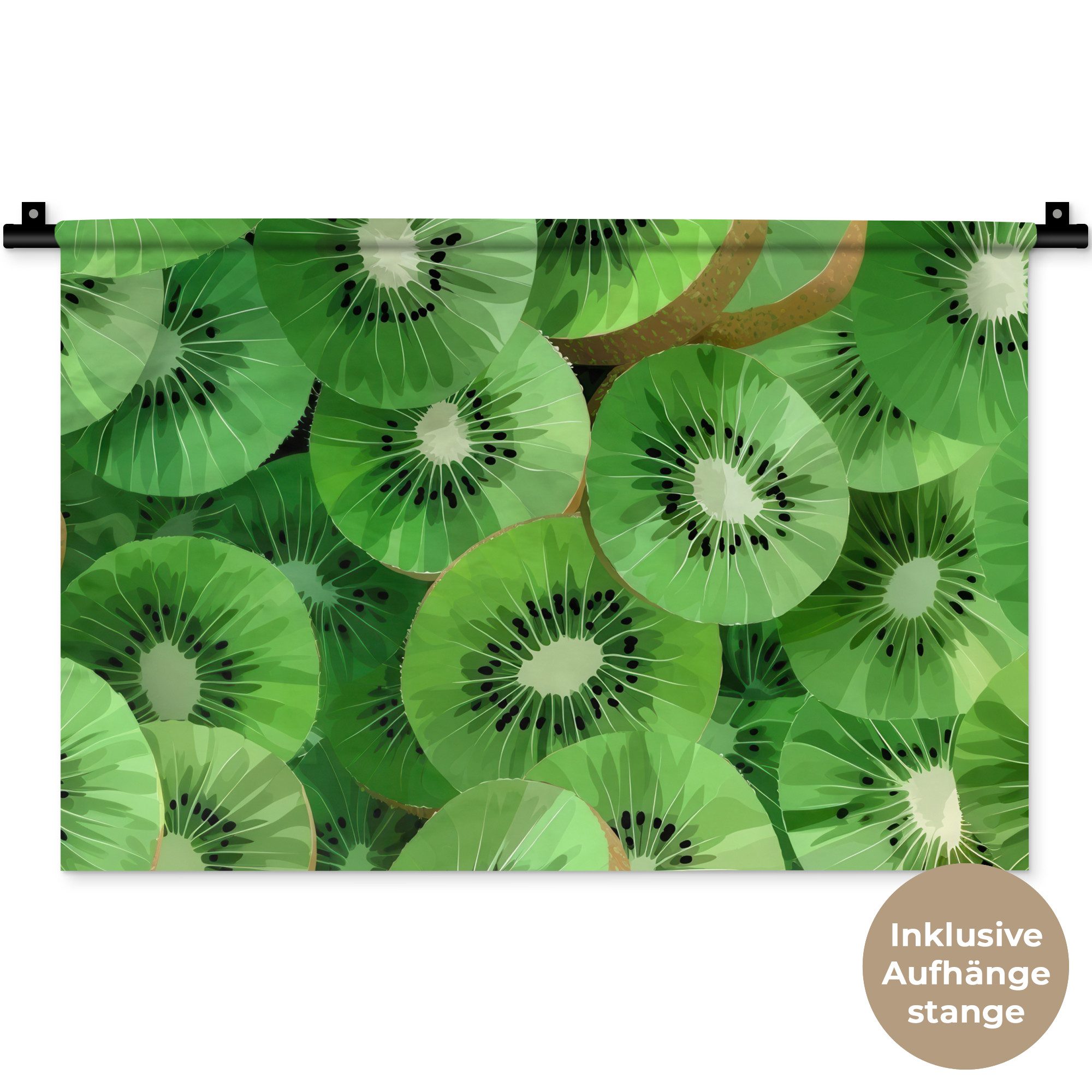 MuchoWow Wandteppich Kiwi - Grün - günstig online kaufen