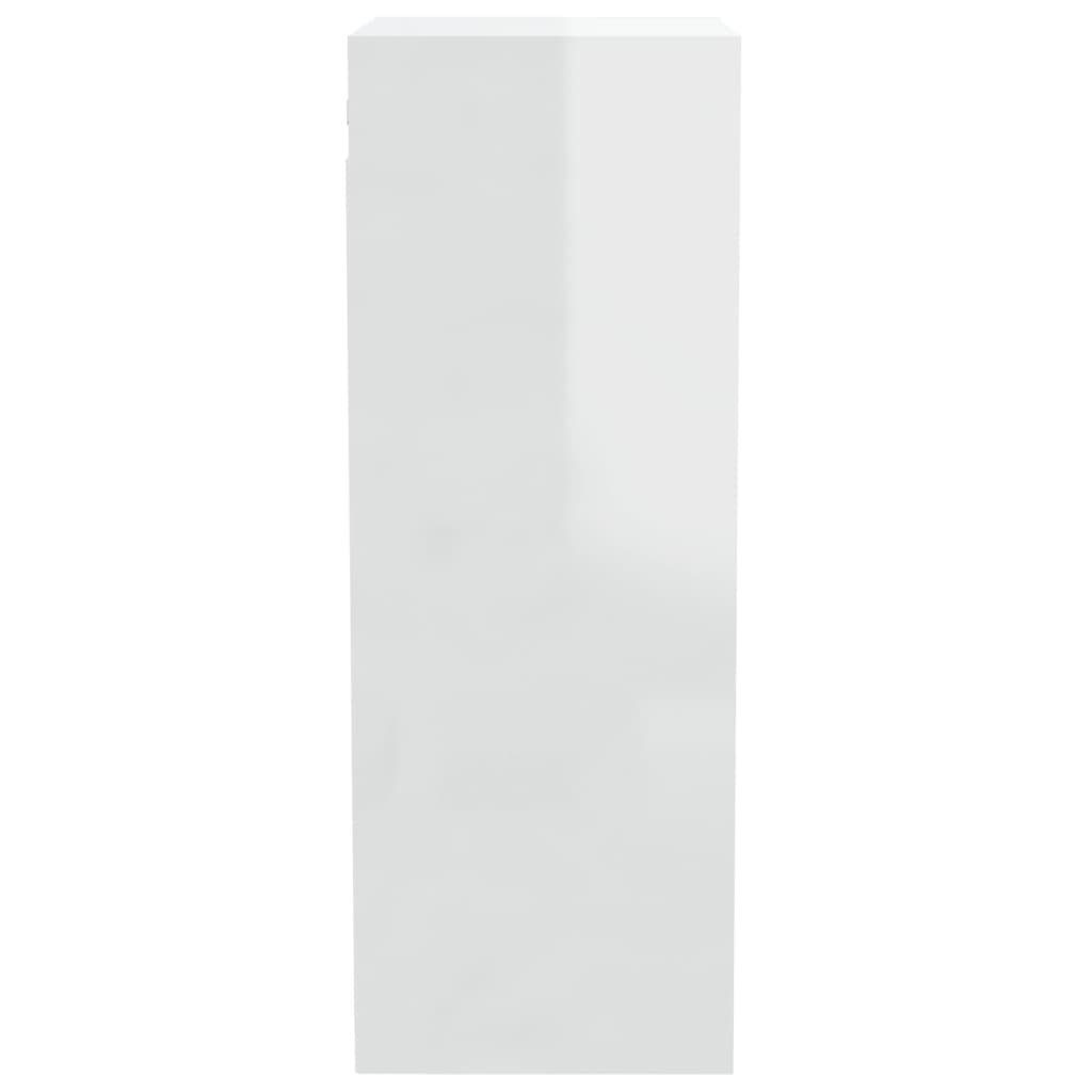 Holzwerkstoff furnicato Hochglanz-Weiß 34,5x32,5x90 Wandschrank cm Wandregal