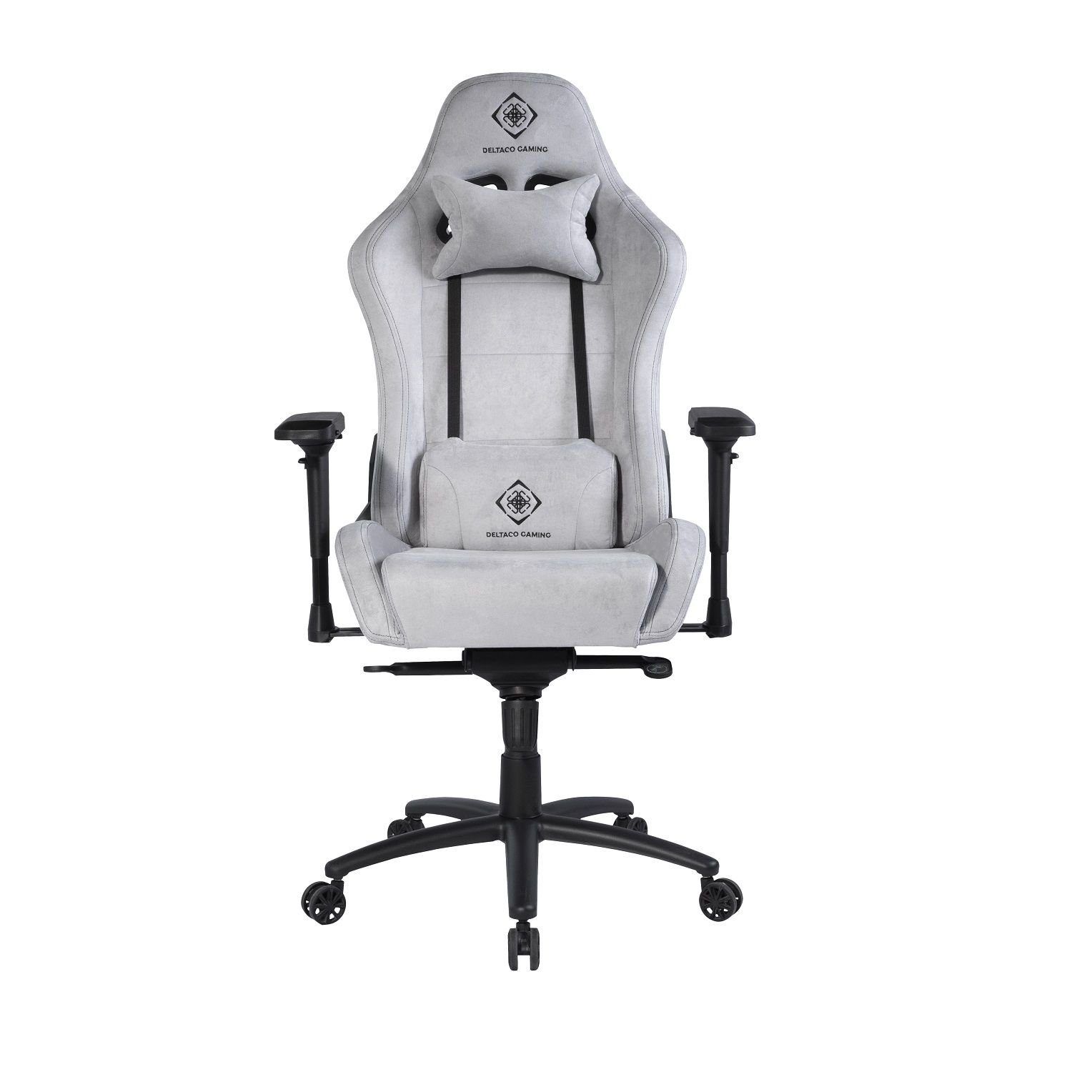 DELTACO Gaming-Stuhl DC440 Gaming-Stuhl Wildleder Rückenlehne (kein hohe Jahre hellgrau 5 5-Punkt ergonomisch Herstellergarantie inkl. Set)