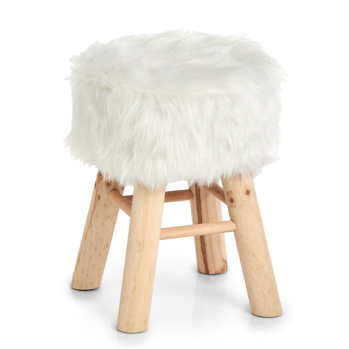 Zeller Present Ablageelement Sitzhocker "Zottel, Holz/Kunstfell, weiß. € 49,23