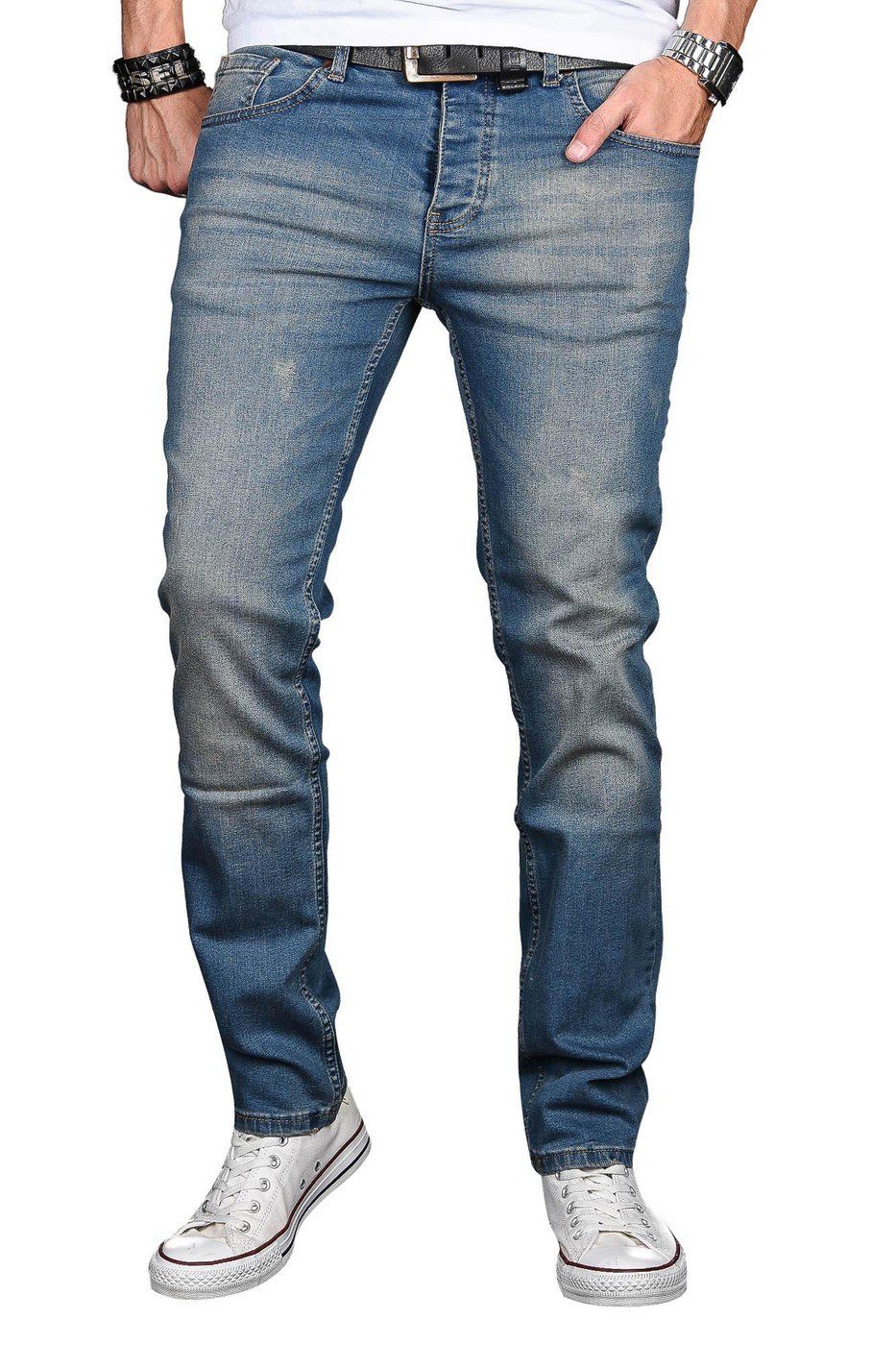 Alessandro Salvarini Straight-Jeans ASLuca Stretch mit Elasthan blue