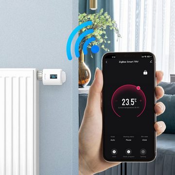 Salcar Heizkörperthermostat Smartes Heizkörperthermostat OLED-Display Tuya ZigBee Smart Heizkörper, Kompatibel Amazon Alexa & Google Assistant Programmierbarem Thermostat