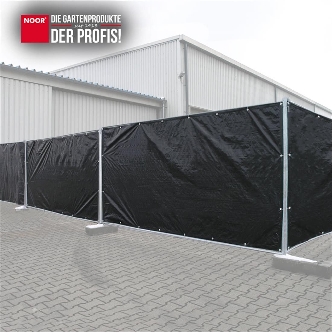 NOOR Schutzplane Bauzaun-Plane PROFI - 140 g/m² - 176x341 cm - blickdicht - mit Ösen, PP/PE-Mischgewebe - UV-stabil, wetterfest & resistent gegen Schimmel