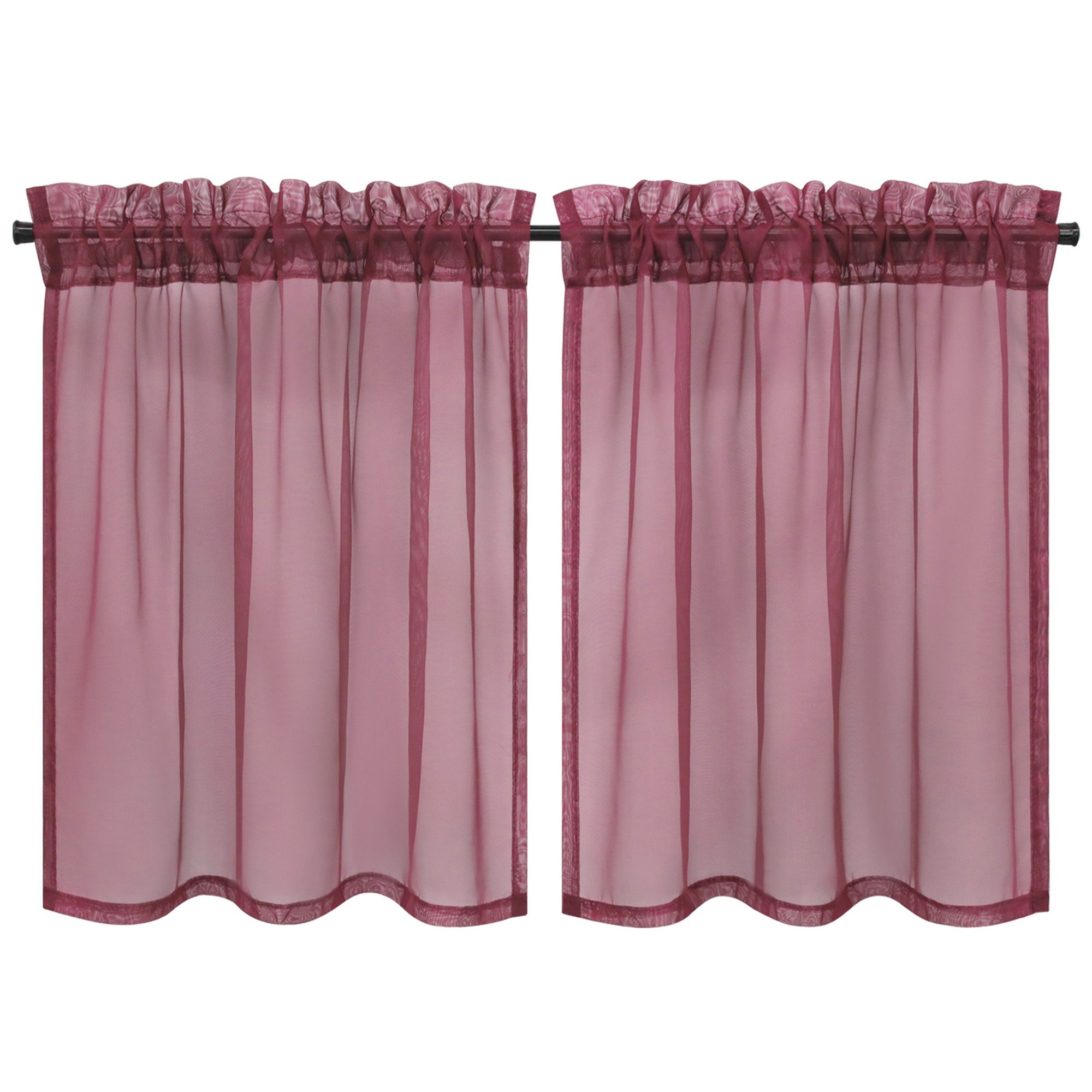 Joyswahl Scheibengardine (2 St), Stangendurchzug, transparent, Voile Kurzst günstig online kaufen