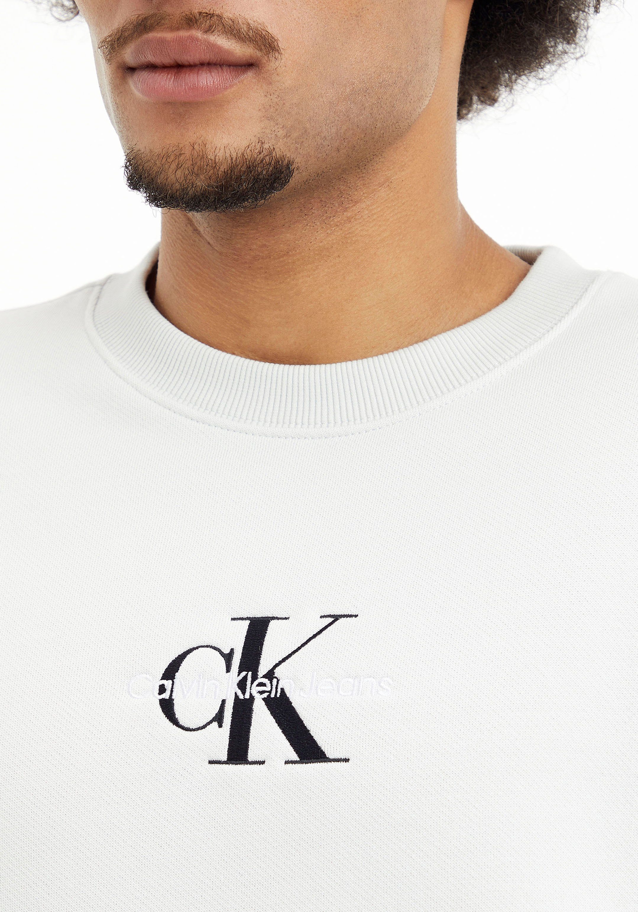 Calvin Klein Jeans Sweatshirt MONOGRAM Cirrus LOGO Grey CREW NECK