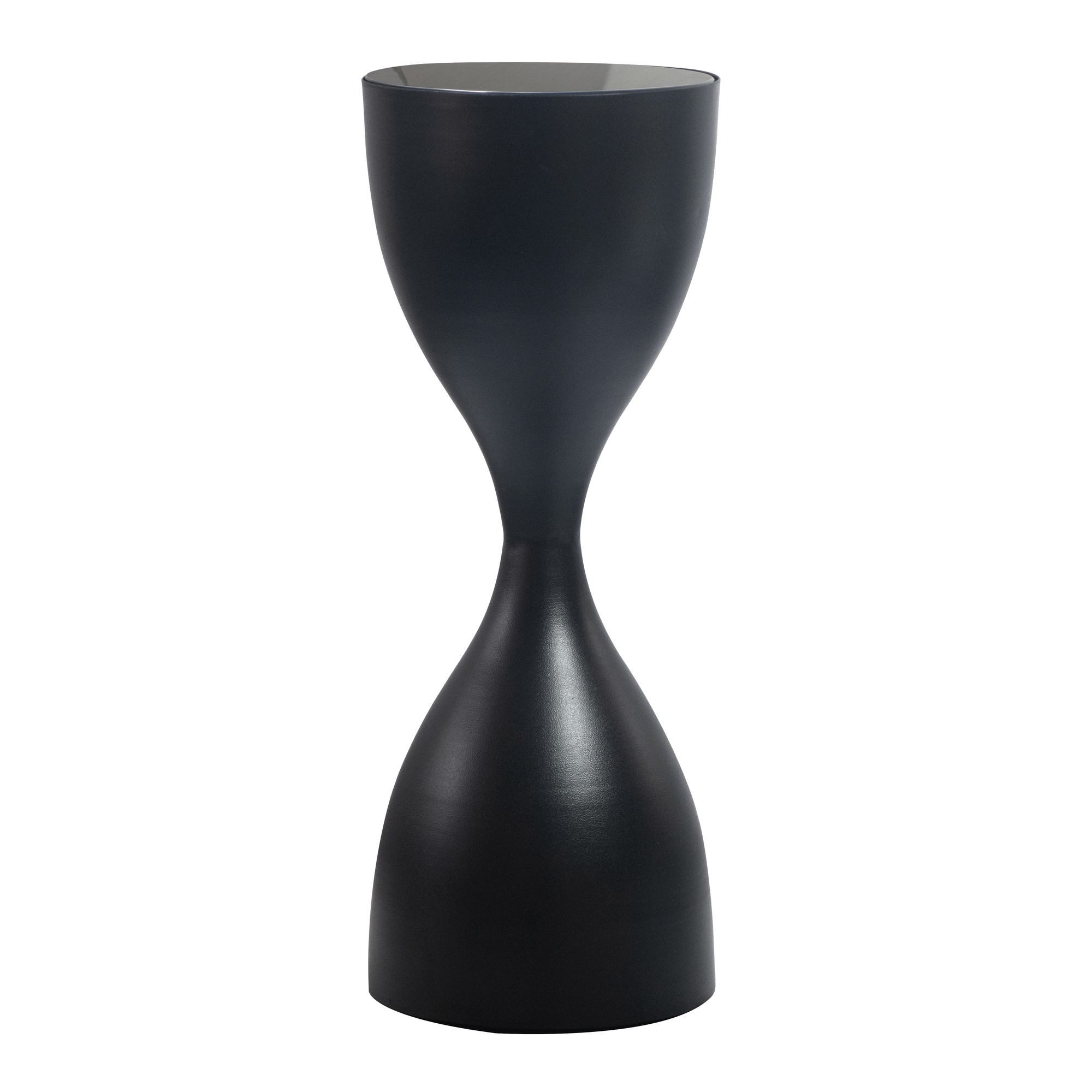 Wohnling Beistelltisch WL7.460 Anstelltisch Sanduhr 23cm Schwarz Wohnzimmertisch Couchtisch (Extravagantes Möbelstück in Sanduhrform), Gestell aus matt pulverbeschichtetem Eisen