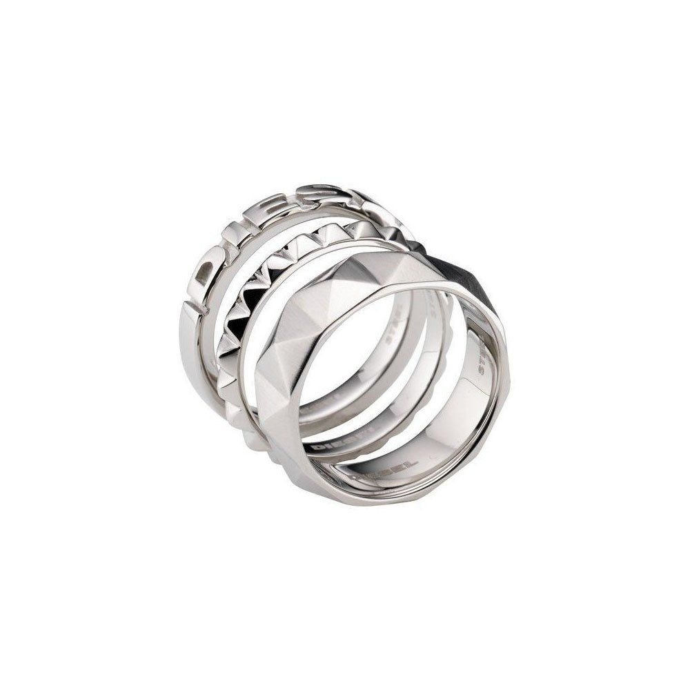 Diesel Fingerring DX0139040506, aus Edelstahl, Silber, Größe: 55 (17,5mm)