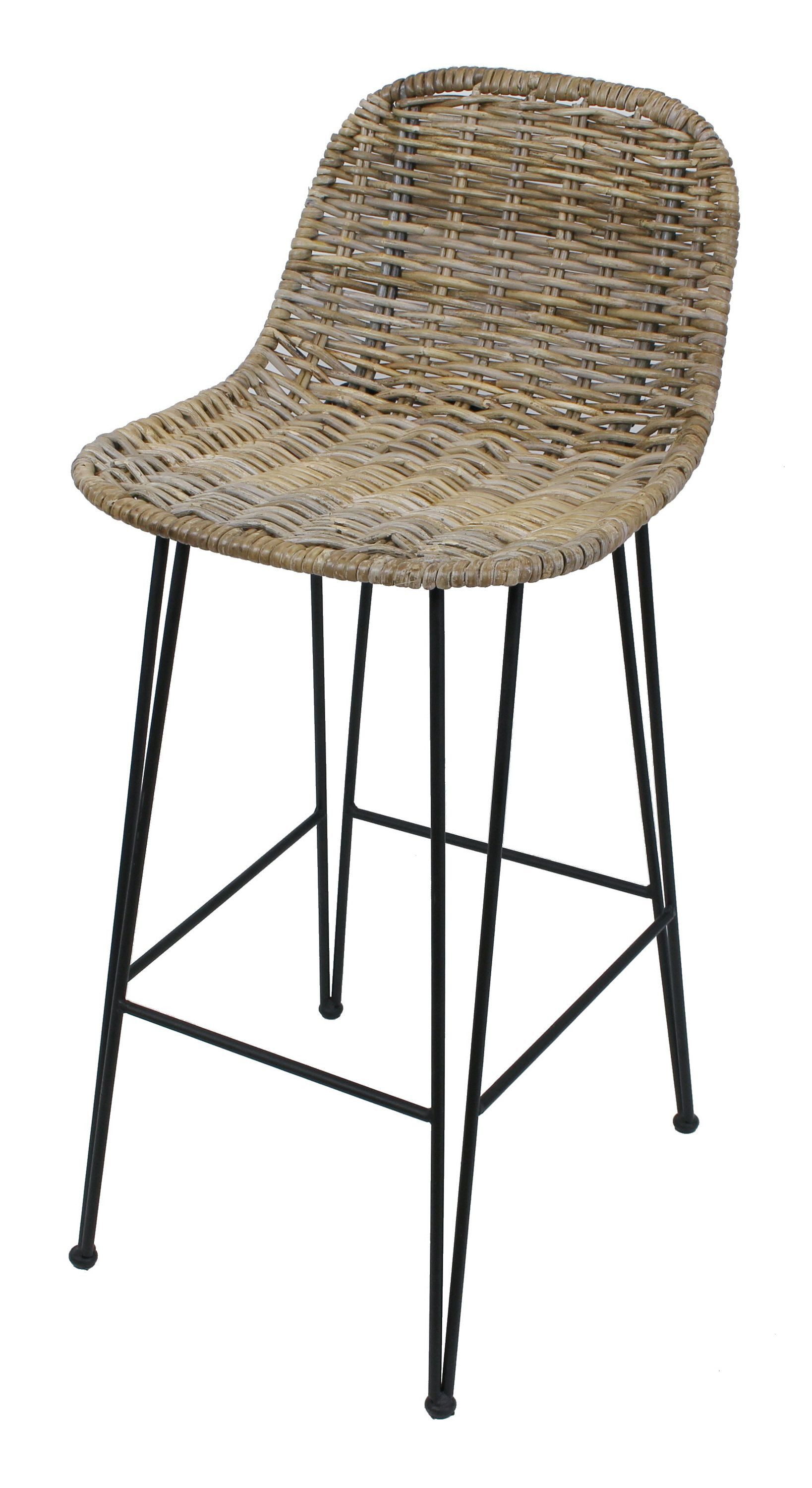Frank Flechtwaren Rattanstuhl, Rattanbarstuhl Modern Line