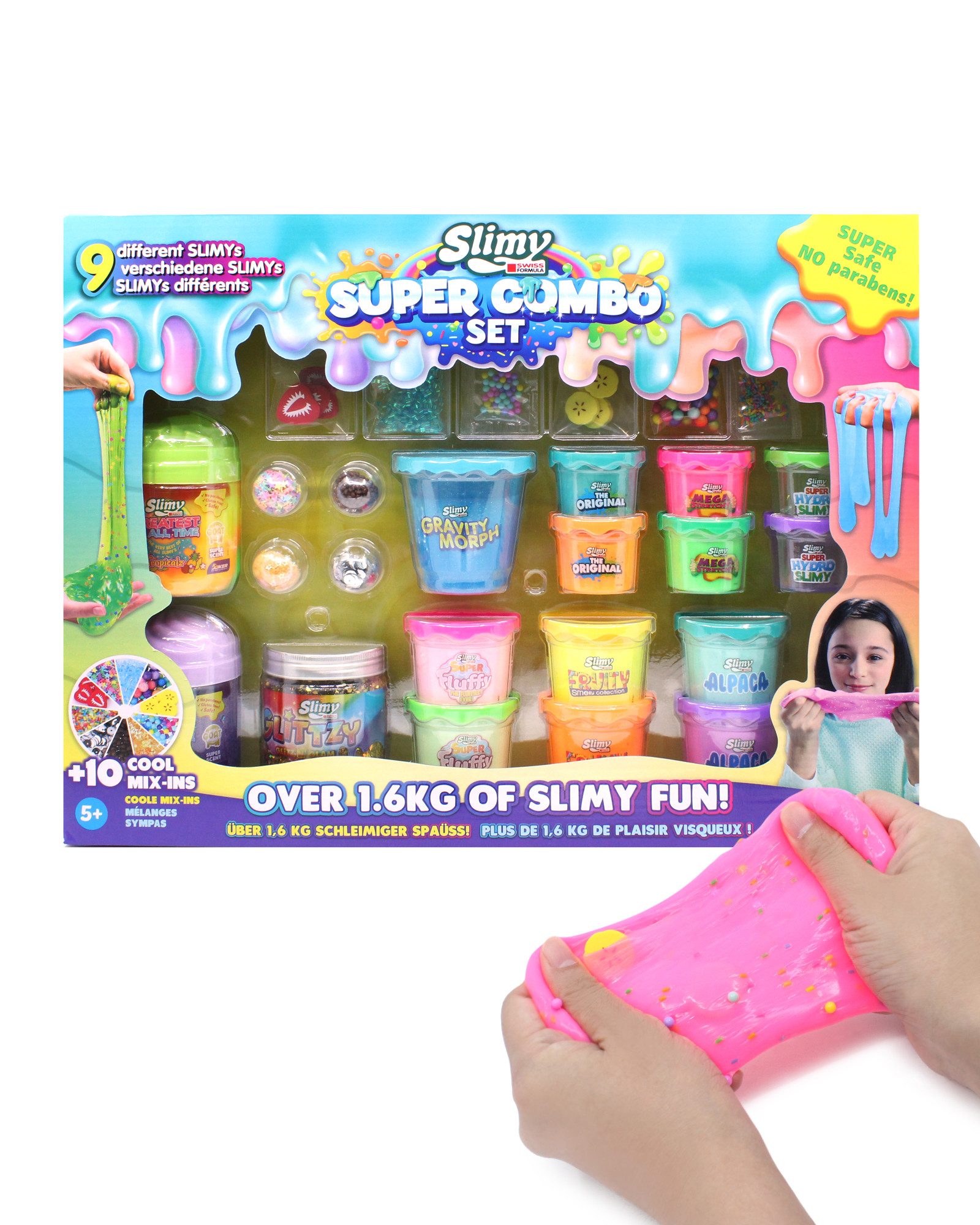 Slimy® Play-Doh Super Combo Set (1-tlg), 1600g Slime und Spielknete mit 10 x Mix-Ins