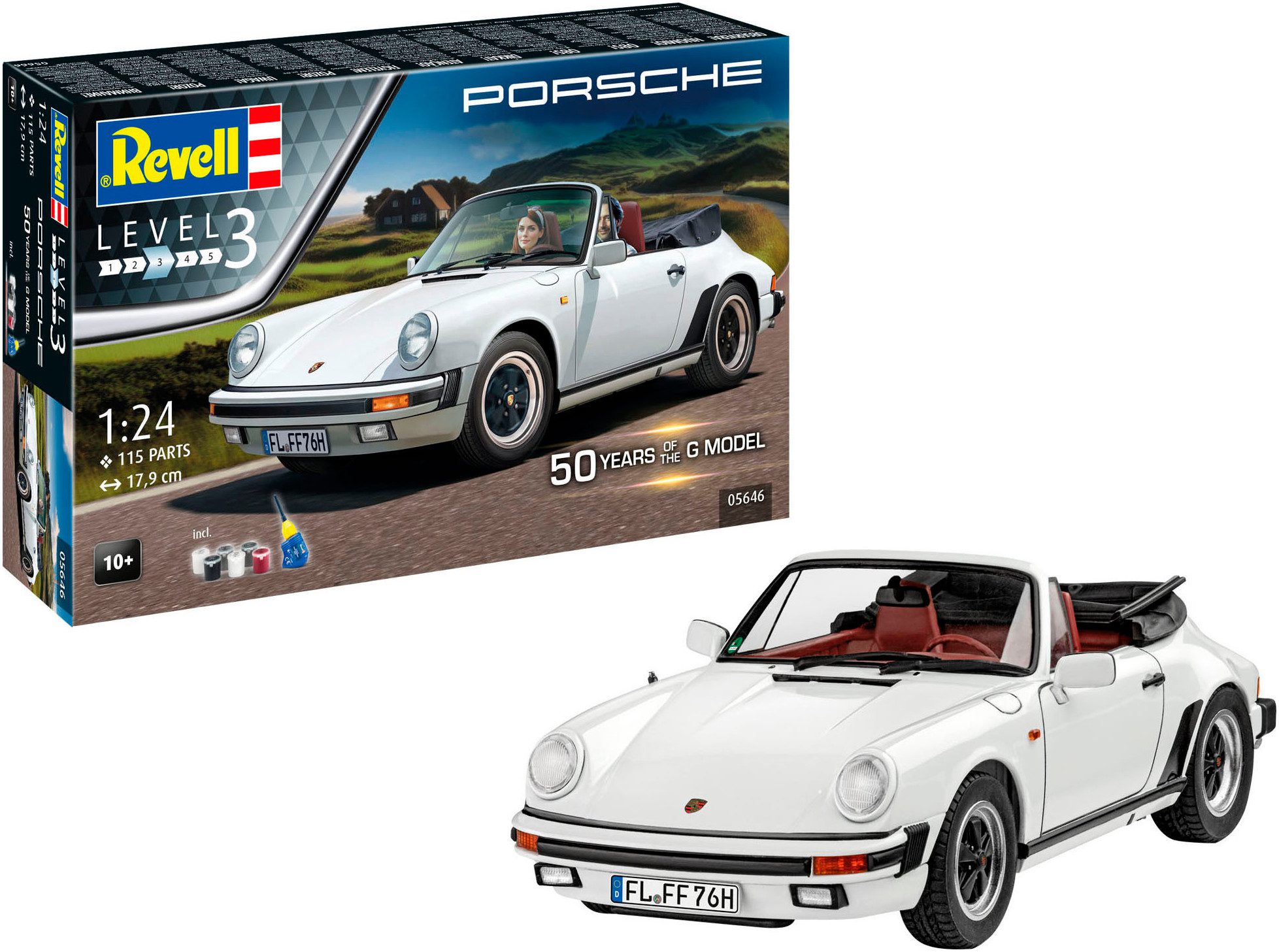 Revell® Modellbausatz Geschenkset 50 Jahre Porsche 911 G-Model, Maßstab 1:24, Made in Europe