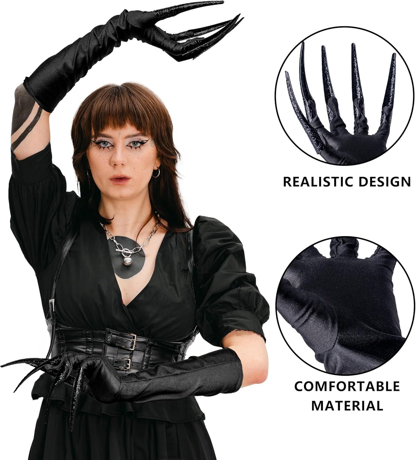 Spooktacular Creations Vampir-Kostüm Spooktacular Creations Halloween Handschuhe, Krallen Vampir