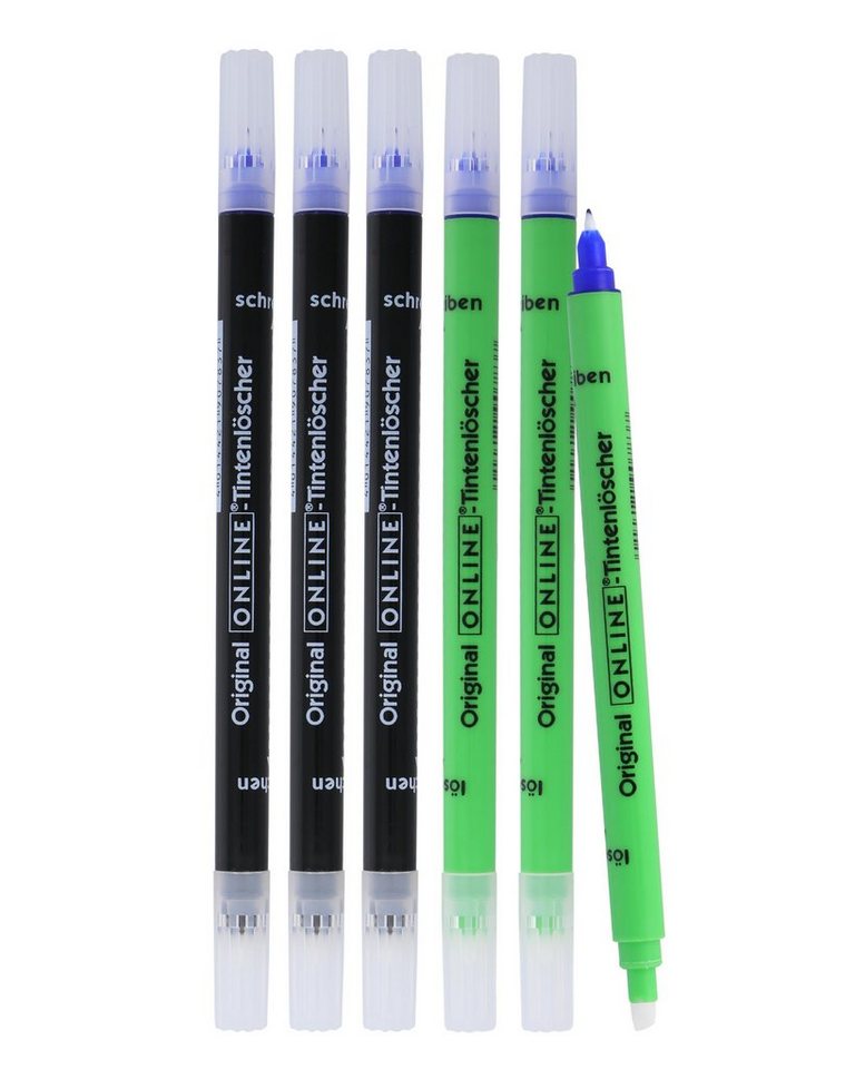 Online Pen Tintenkiller Tintenlöscher, Set mit 6 Tintenlöscher in Grün und Schwarz