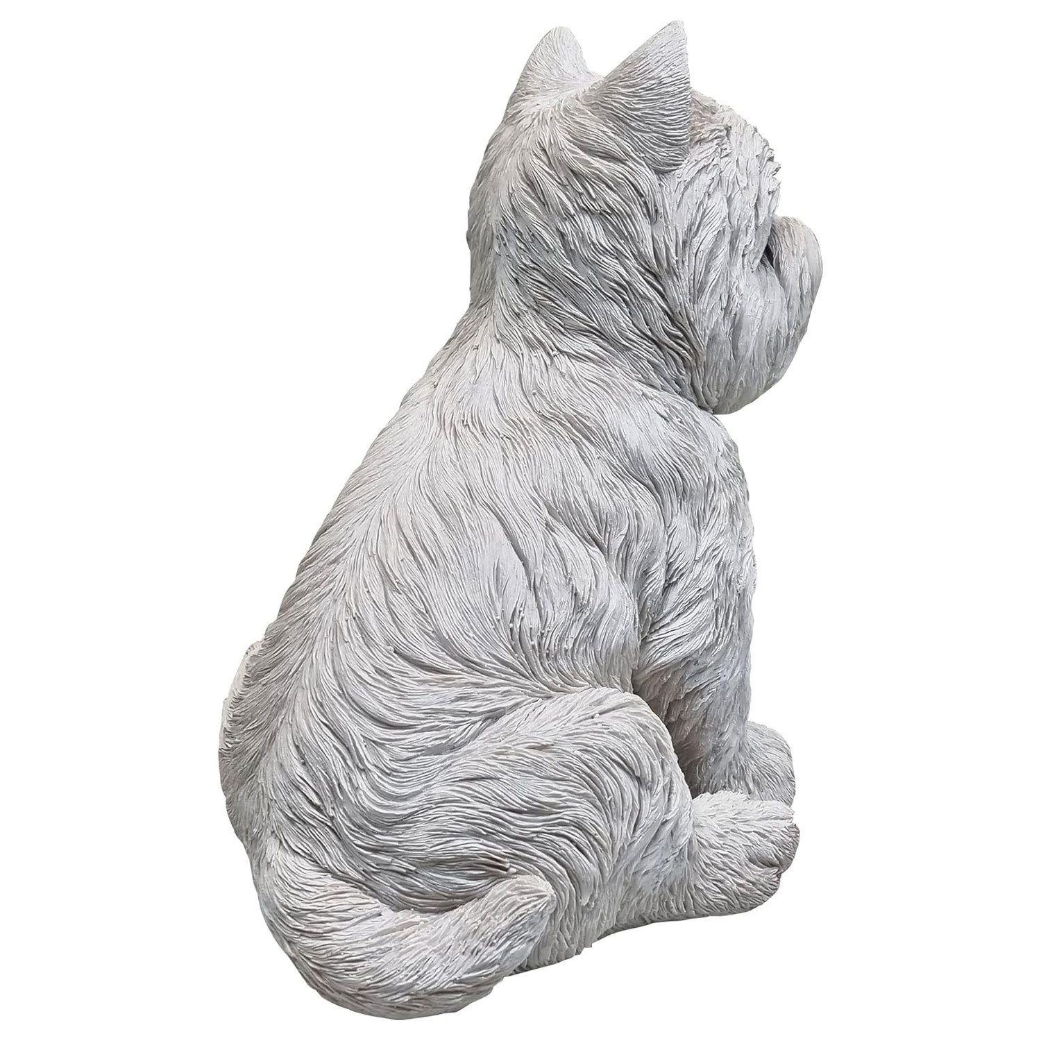 Fachhandel Plus Tierfigur West Highland Terrier weiß sitzend Hund Westie Gartendeko Tierfigur, tolle Hundefigur