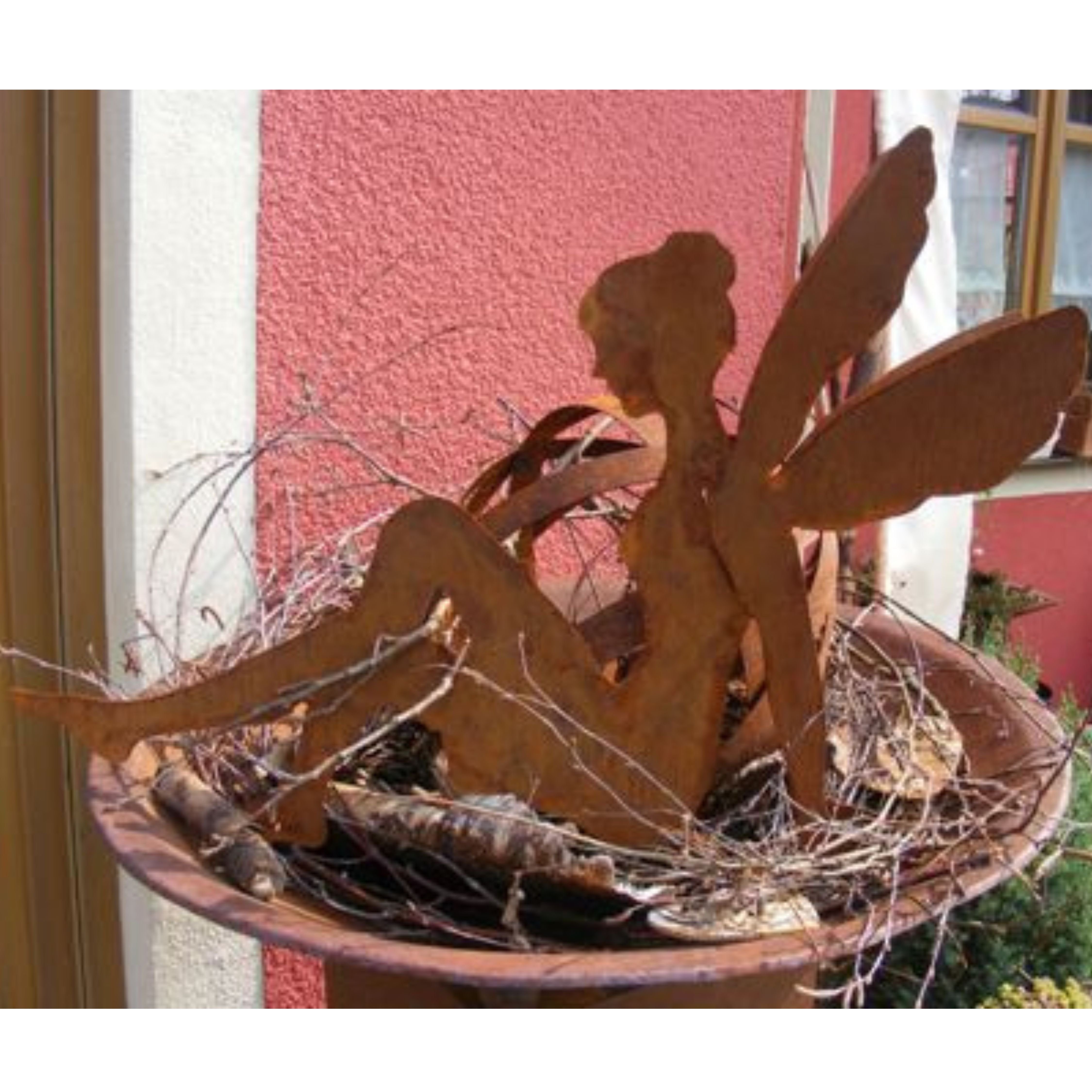 Rostikal Gartenfigur Metall Elfen Figur für Feengarten, (1 St), Echter Rost