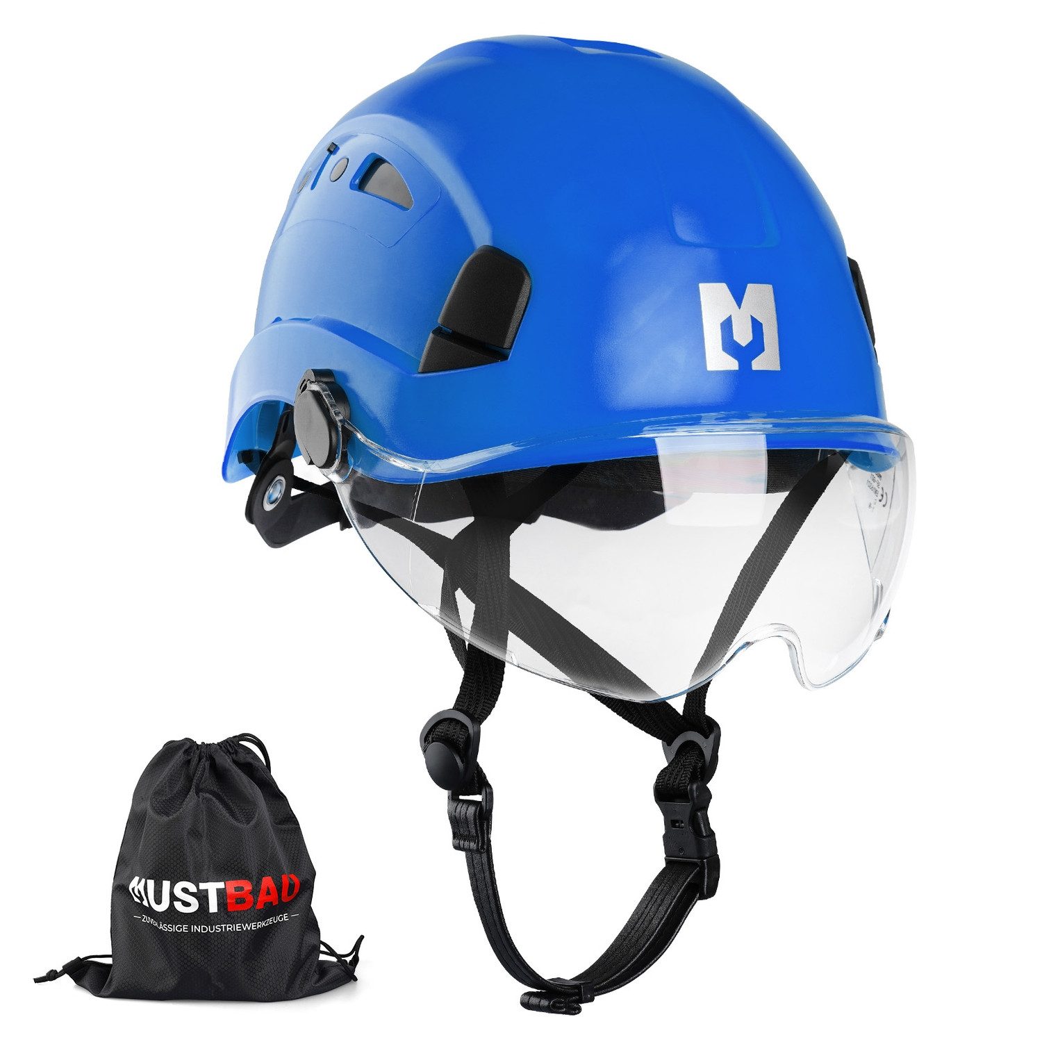 Mustbau Schutzhelm für Bergsteigen, Bergbau, Bauhelm, mit gefütterten Schaumstoffpolstern