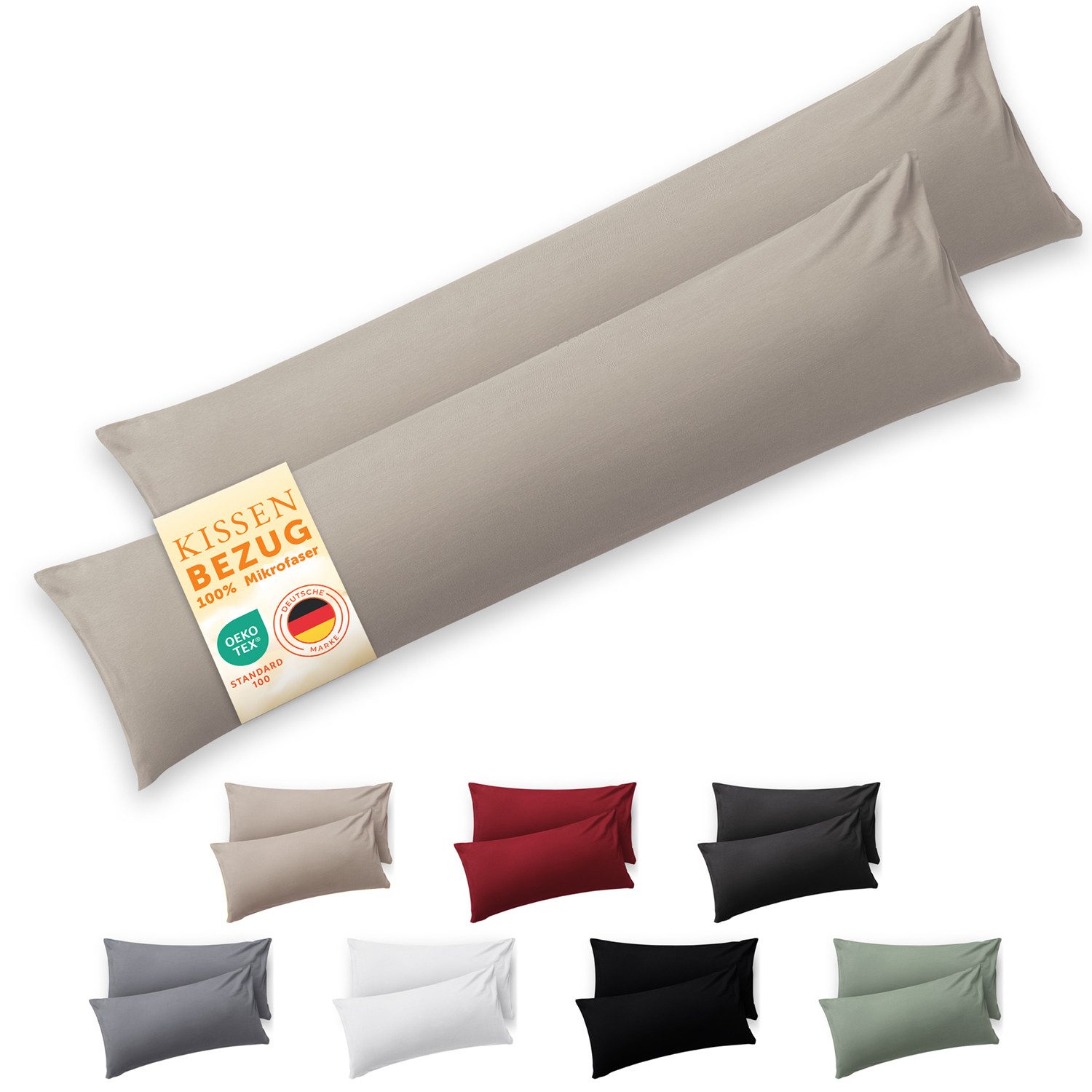 Blumtal Kissenbezüge aus gebürstetem Mikrofaser-Gewebe - Oeko-TEX zert. Kissenbezüge, (2 Stück), mit Reißverschluss oder Verschlusslasche