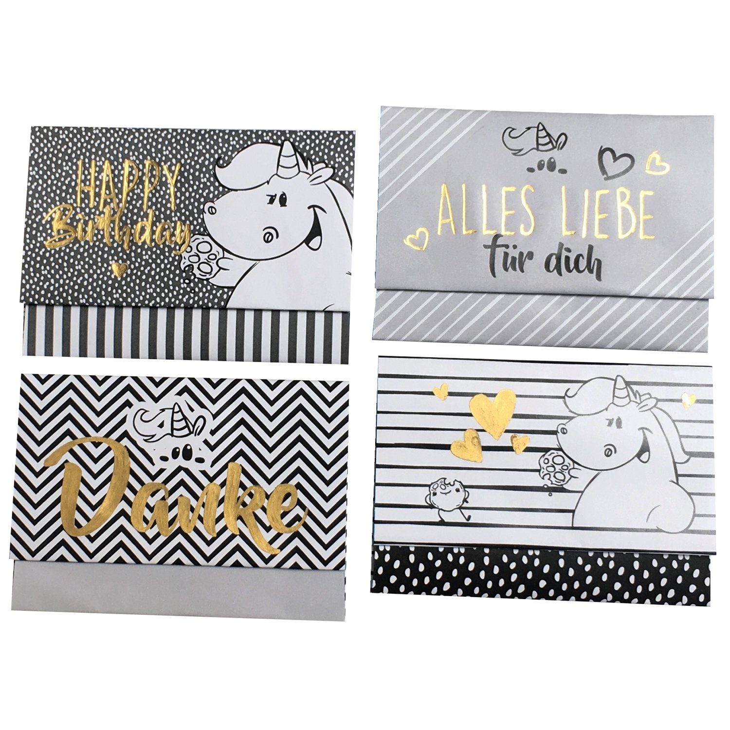 United Labels® Postkarte Pummel & Friends Gutscheinumschläge Display - Pummeleinhorn (24 Stück)