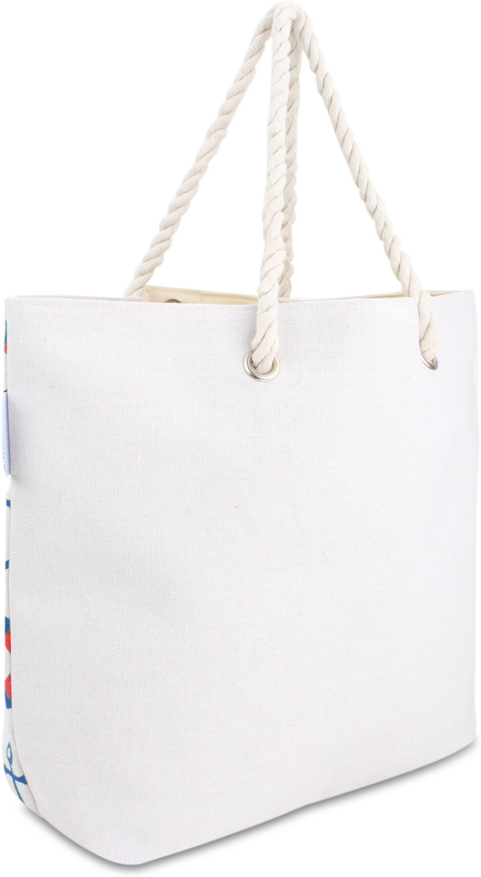 Strandtasche tragbar Bequeme Sommer-Umhängetasche, Blue Schultertasche als Strandtasche, normani Seaside Henkeltasche