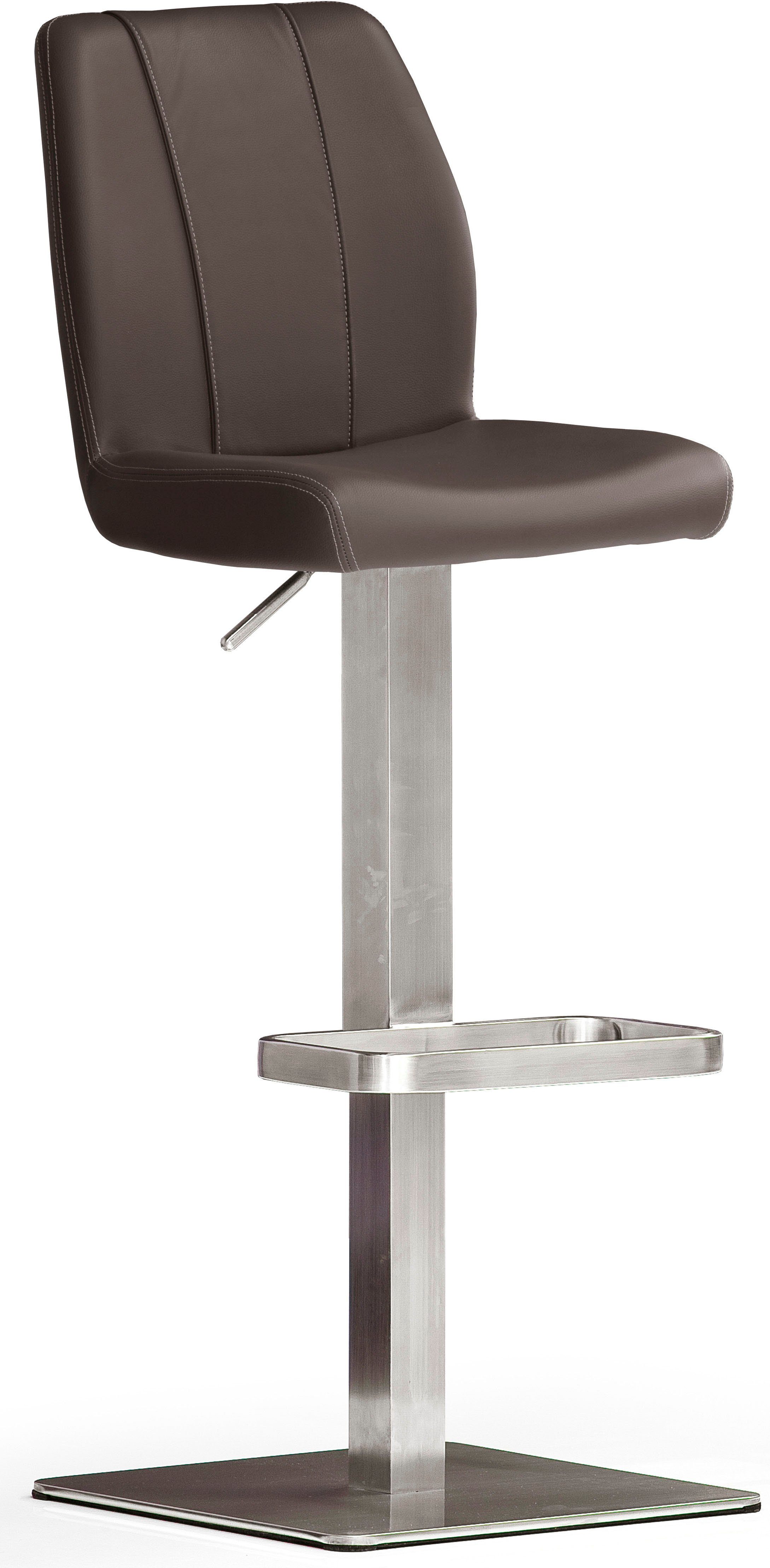 MCA furniture Bistrostuhl BARBECOOL Barhocker Bistrostuhl Tresenhocker, mit Rückenlehne,Bodenplatte eckig, 180° drehbar, Sitzhöhe von 56-81 cm