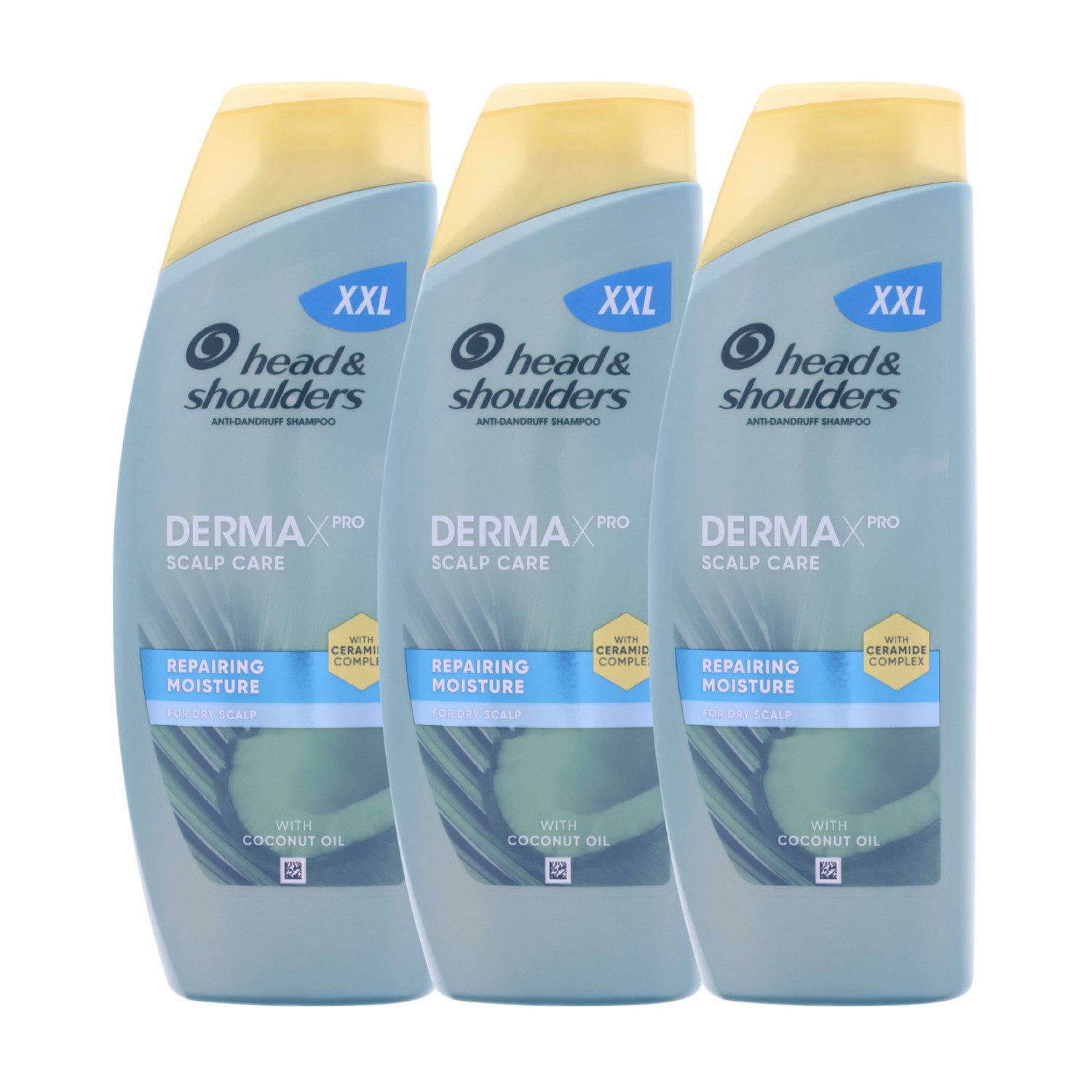 Head & Shoulders Kopfhaut-Pflegeshampoo 3x Head & Shoulders DermaXPro Pflegende Feuchtigkeit Shampoo je 500ml