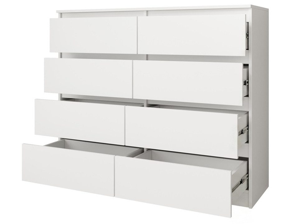 Beautysofa Kommode 100 cm LEMON mit 8 Schubladen (Moderne Schubladenkommode in Weiß oder Kaschmir, Kugelführungen), Sideboard Schlafzimmer Wohnzimmer