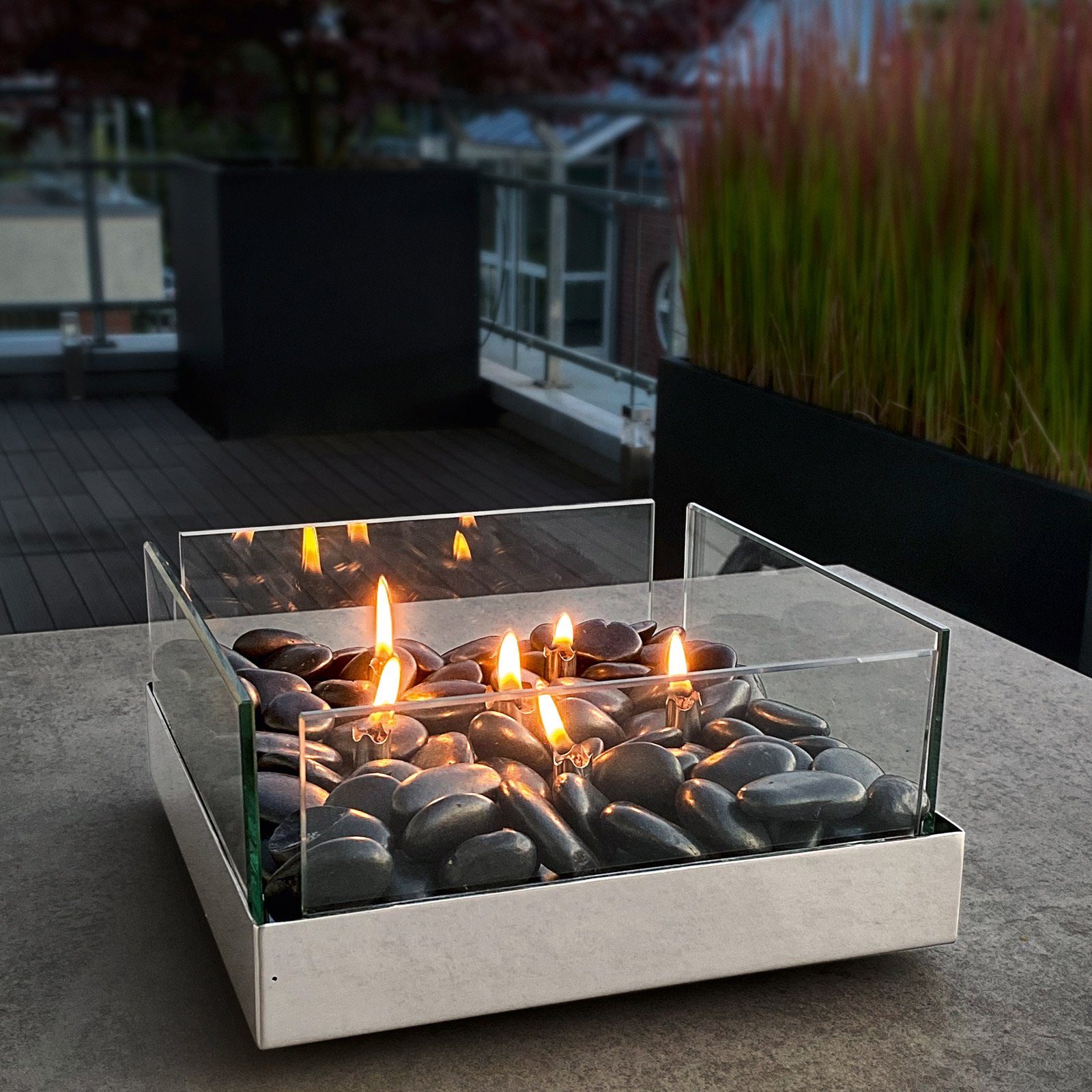 Philippi Design Dekokamin, PHILIPPI Tischkamin quadratisch FIREPLACE