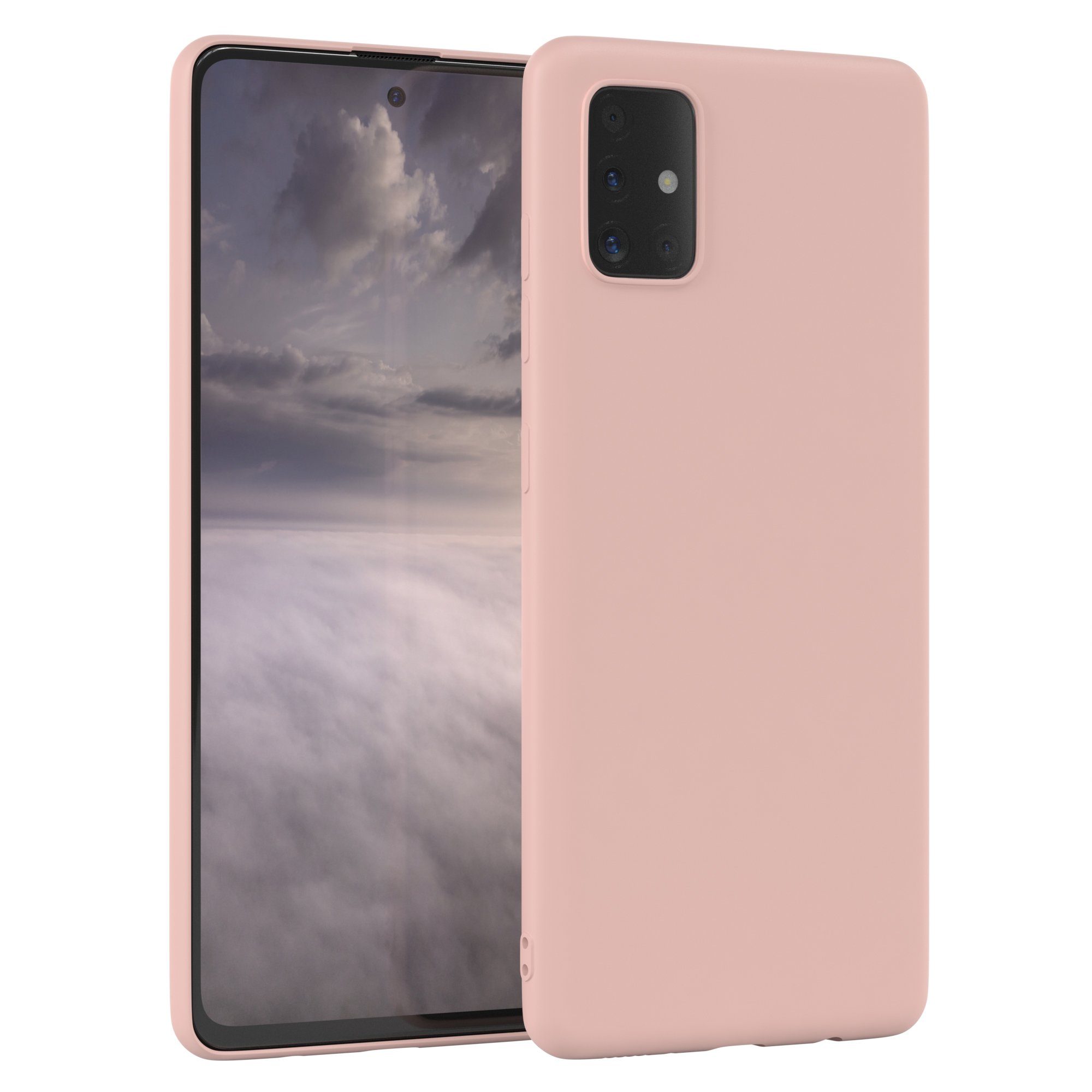 EAZY CASE Handyhülle für Samsung Galaxy A51 Hülle Silikon 6,5 Zoll, Hülle mit Kameraschutz Bumper Case silikonschutzhülle Rosa / Altrosa