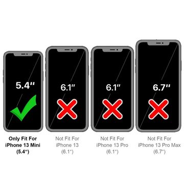 CoolGadget Handyhülle Metall Magnet Handy Case für Apple iPhone 13 Mini 5,4 Zoll, Hülle 360 Grad Schutz Cover Gehärtetes Glas für iPhone 13 Mini