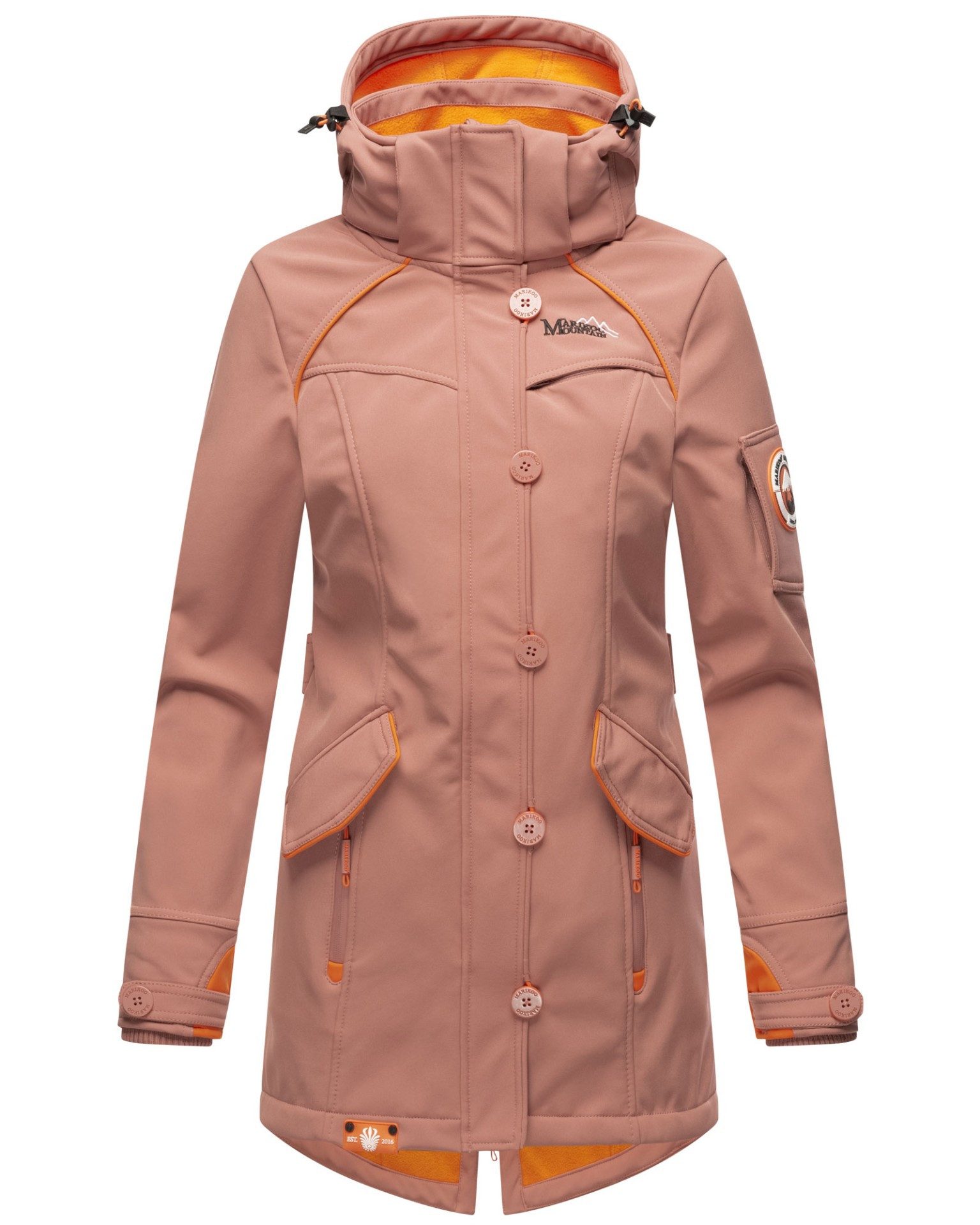 Marikoo Softshelljacke mit Kapuze – Outdoorjacke wind- und wasserabweisend Softshelljacke mit Fleecefutter und abnehmbarer Kapuze – Bild 2 von 5