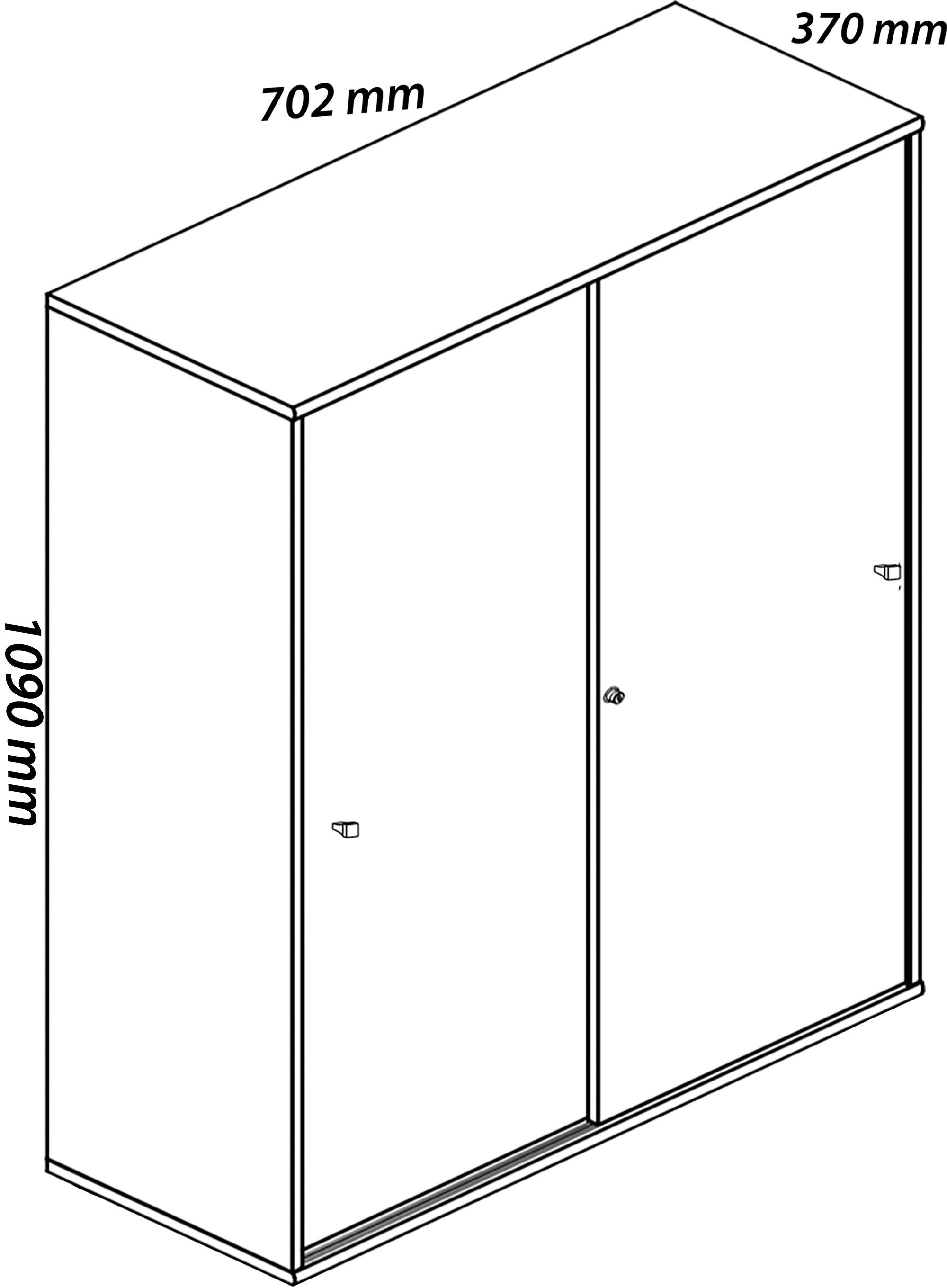 VCM Aktenschrank Büroschrank mit Schiebtüren Lona B. 70 x H. 111 x mit 3 Fächern, Büromöbel