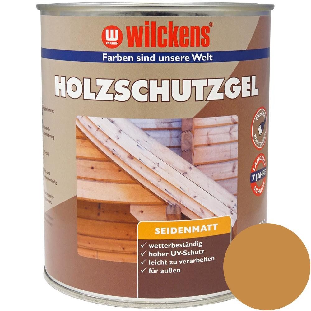 Wilckens Farben Holzschutzlasur Holzschutzgel seidenmatt 750 ml Holzschutz Holzlasur