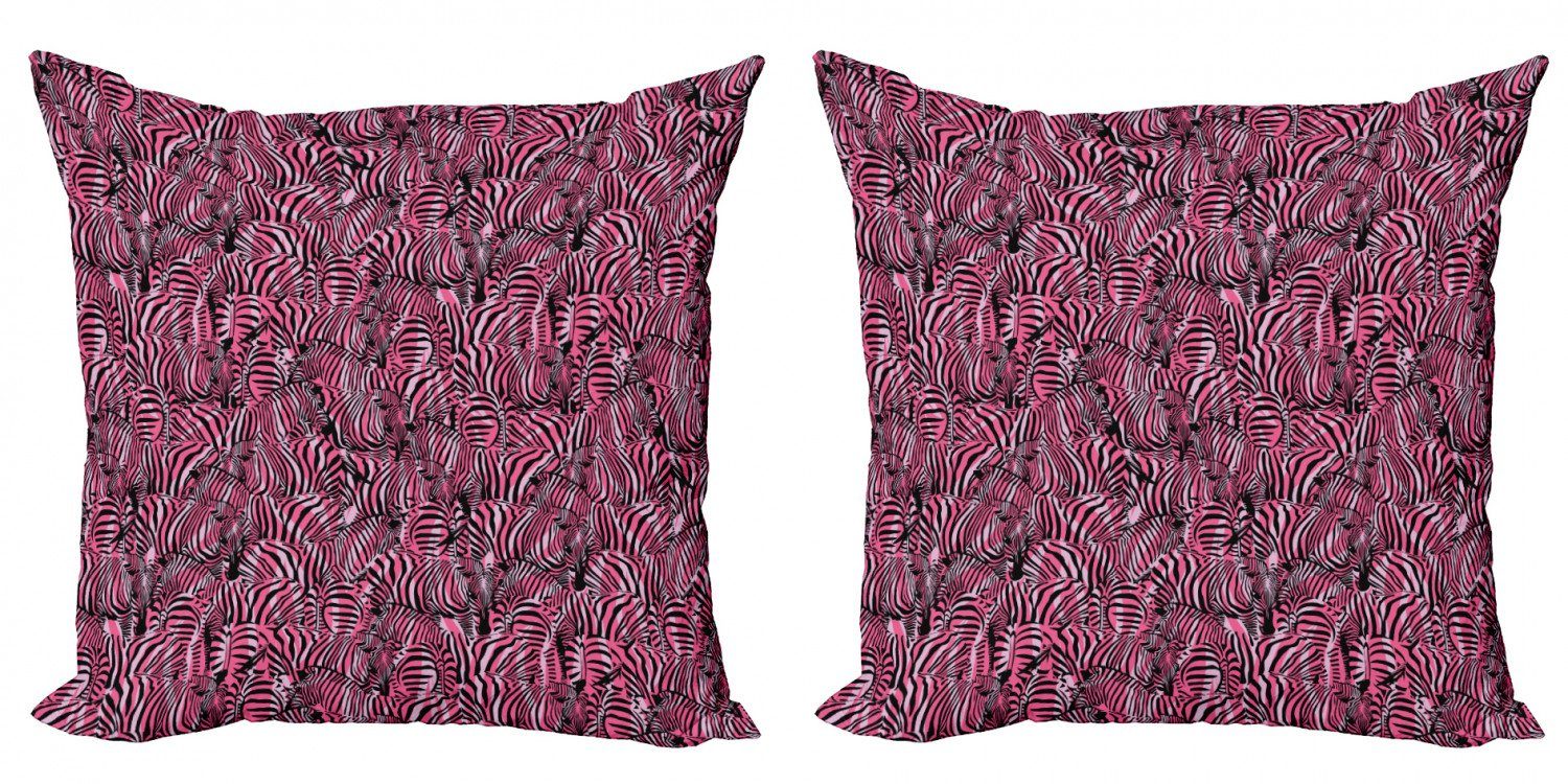 Doppelseitiger Kissenbezüge Zebra Safari-Kunst-Muster Modern Stück), Digitaldruck, (2 rosa Abakuhaus Accent