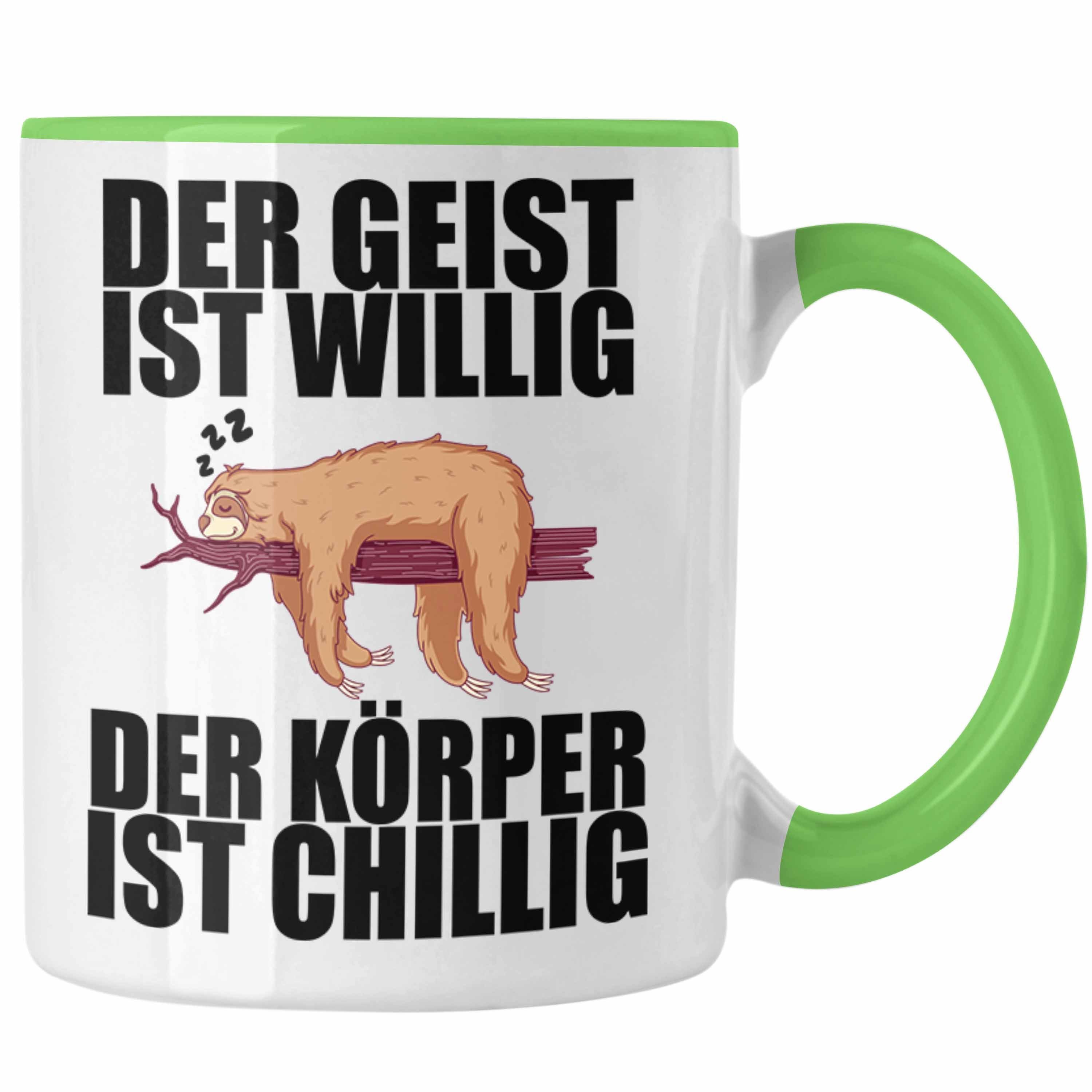 Trendation Tasse Tasse Trendation Büro Spruch Lustige Geschenk Mitarbeiter mit - Grün Faultier Arbeitskollege