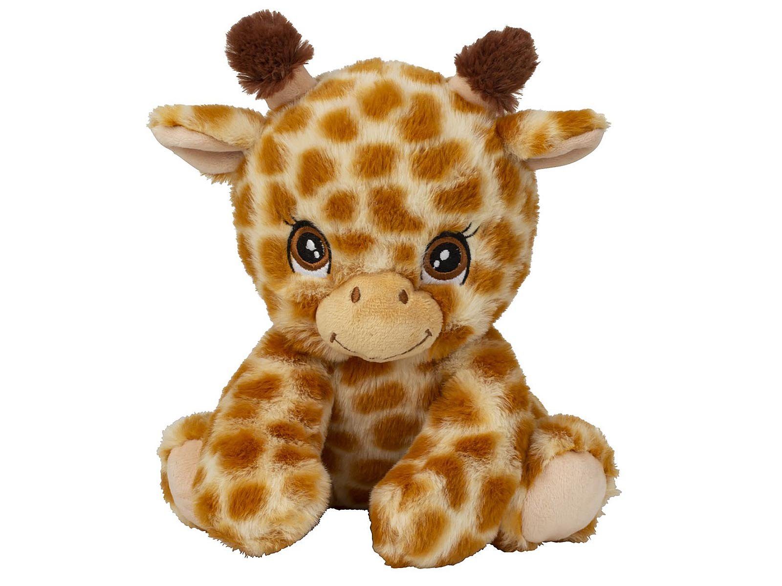 Mel-O-Design Tierkuscheltier 4267 Giraffe mit hübschen Augen sitzend Giraffe, Polyester, (1-tlg)