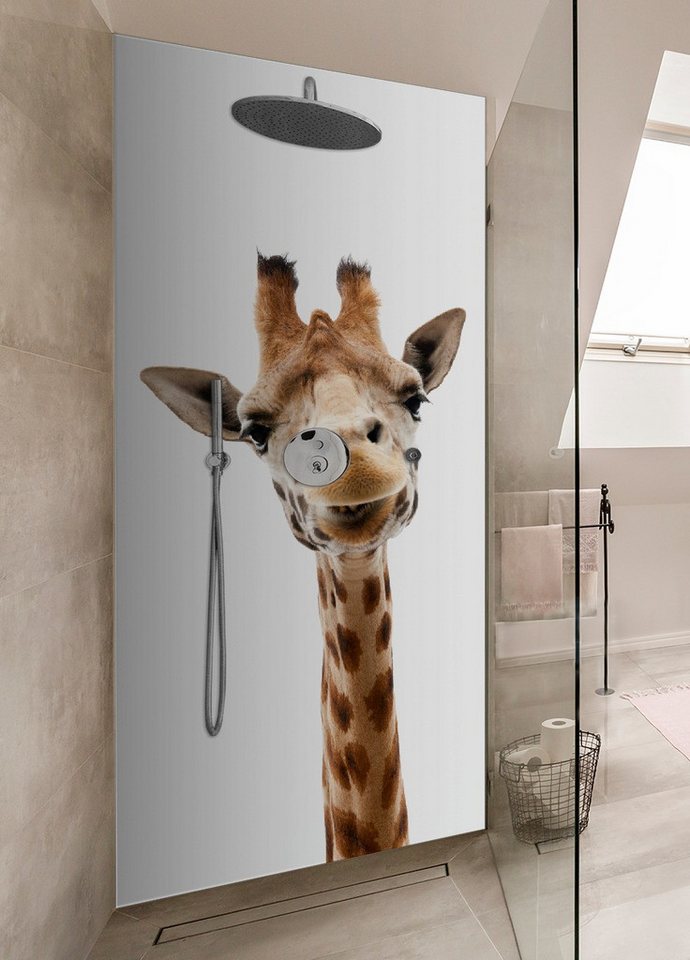 Thumbnail - Wallario Duschrückwand Giraffenkopf, (1-tlg)