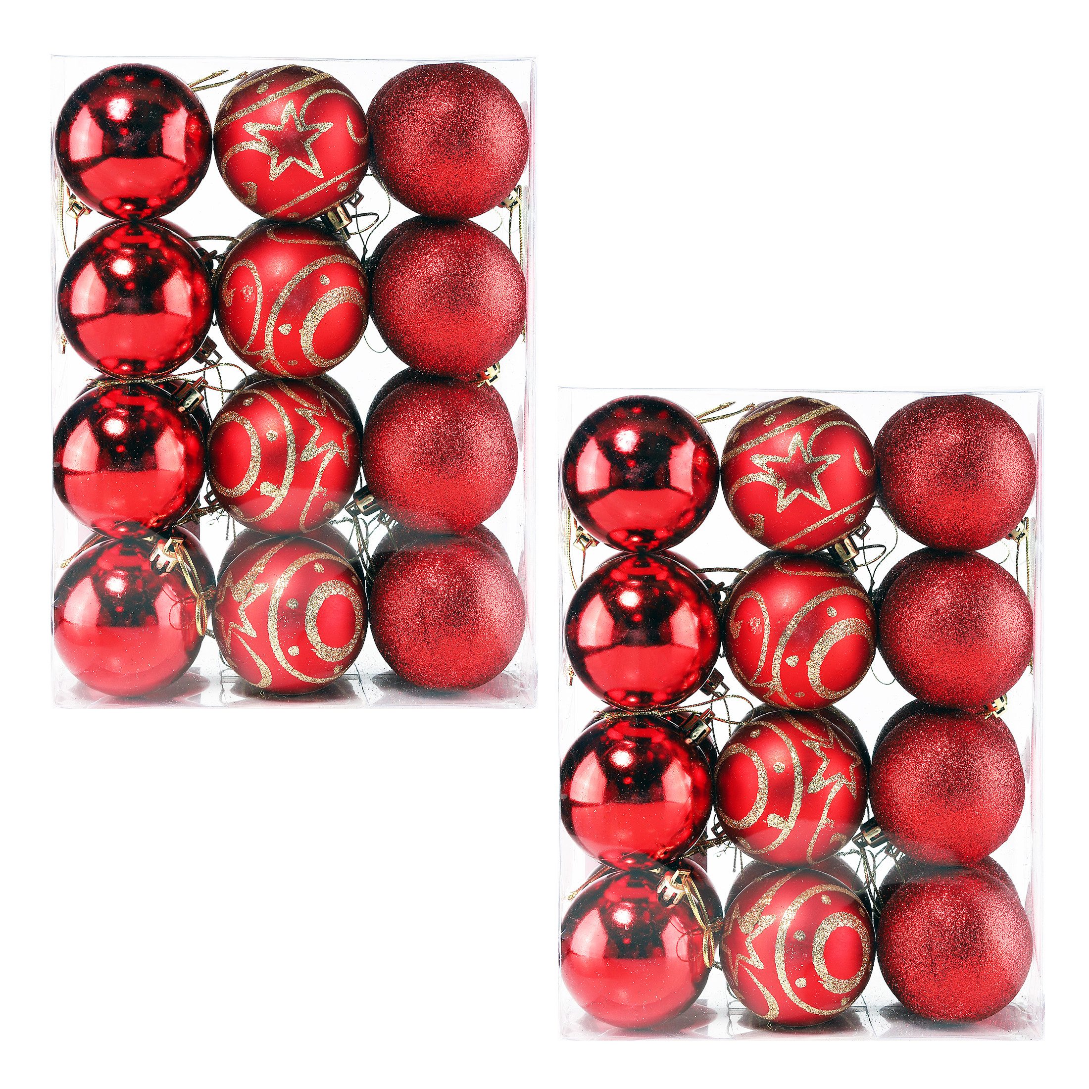 Casaria Weihnachtsbaumkugel (48 St), Christbaumkugeln 48 tlg ∅ 6cm matt glänzend glitzernd. Reduzierter Preis € 20,35. Unverbindliche Preisempfehlung € 23,95