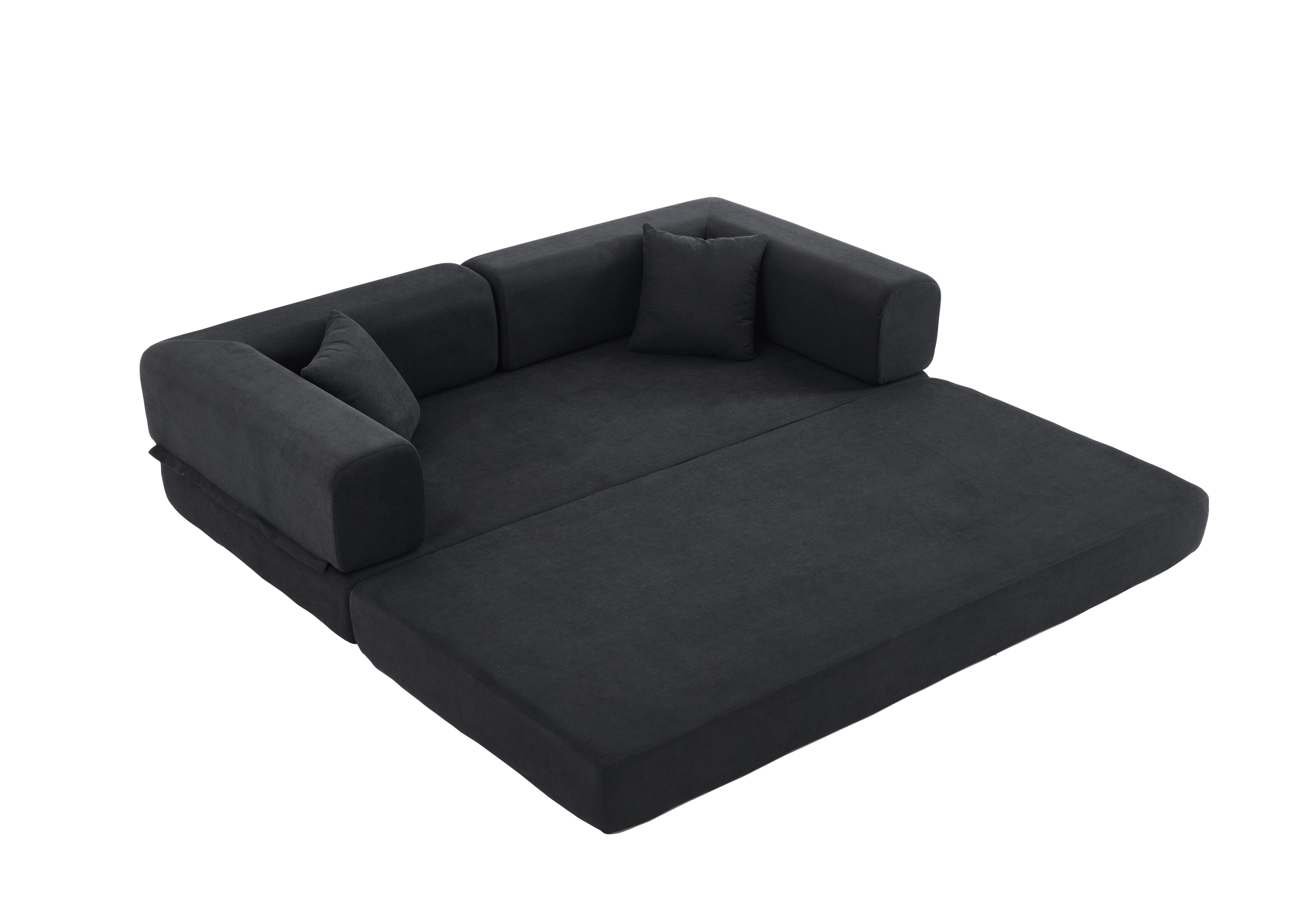GLP Schlafsofa Boneless Sofa mit schlaffunktion 200 cm, Set, 3-in-1 Cord Schlafsofa klappbar, 200x200 cm, ohne Montage